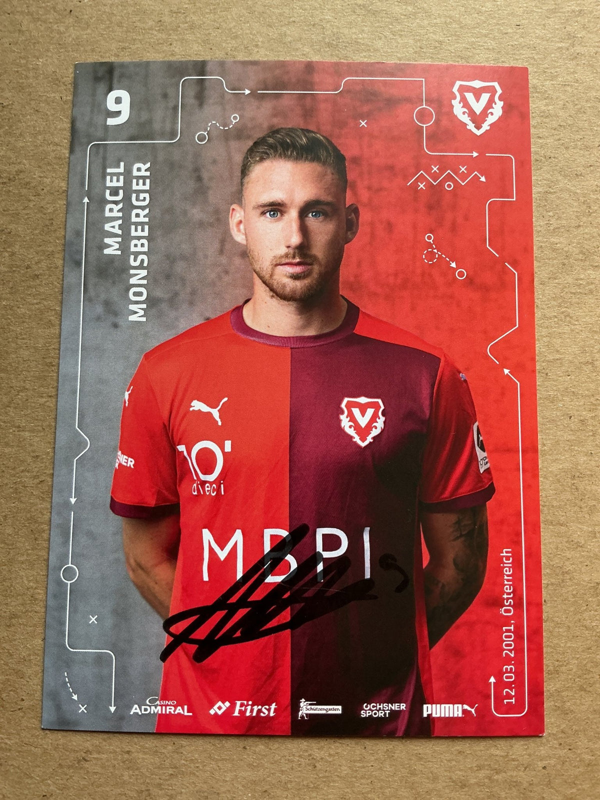 Marcel Monsberger, Austria 🇦🇹 FC Vaduz 2025/26 hand signed - Autographs-World