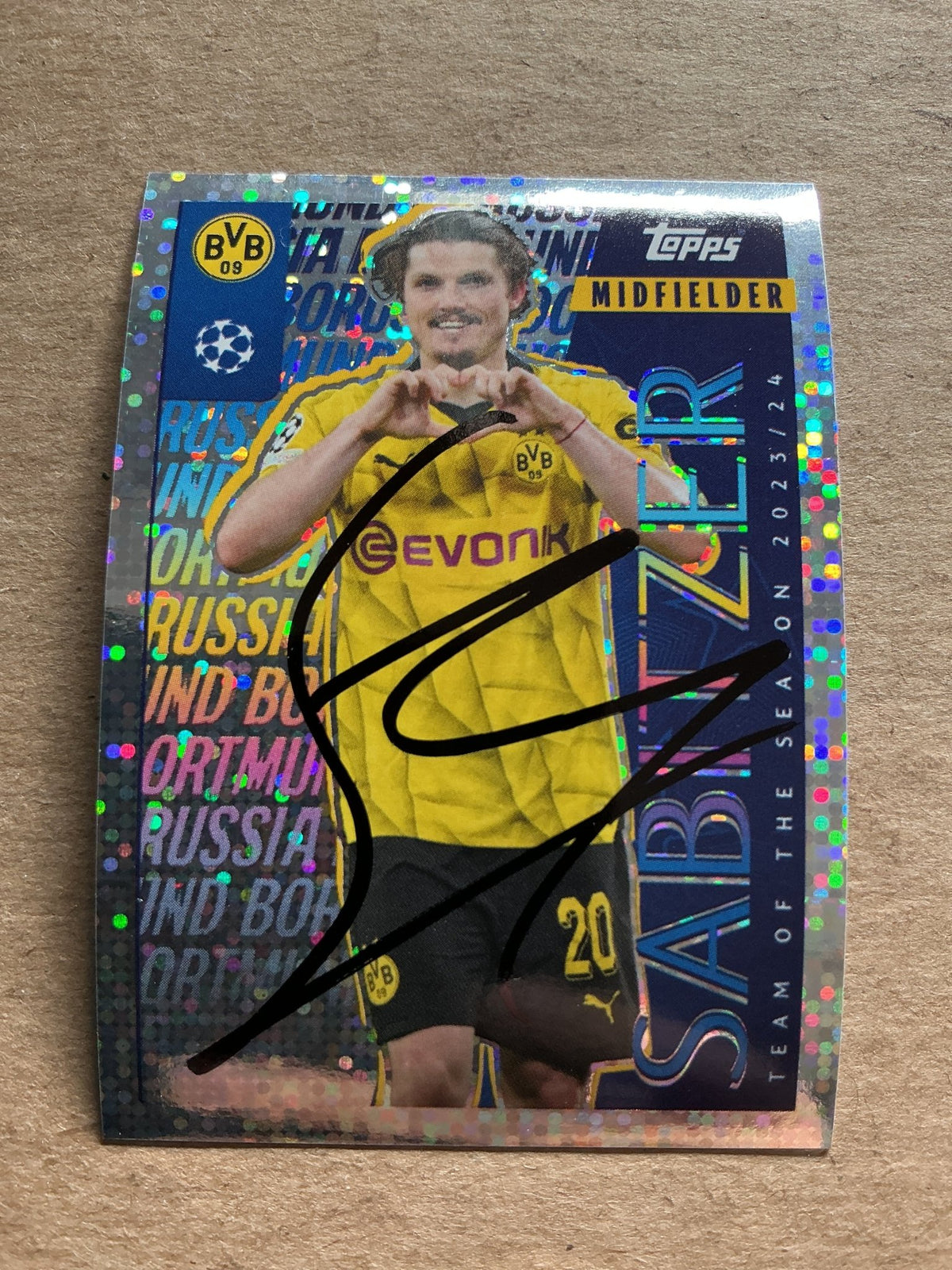 Marcel Sabitzer, Austria 🇦🇹 Borussia Dortmund 2024/25 Topps hand signed - Autographs-World