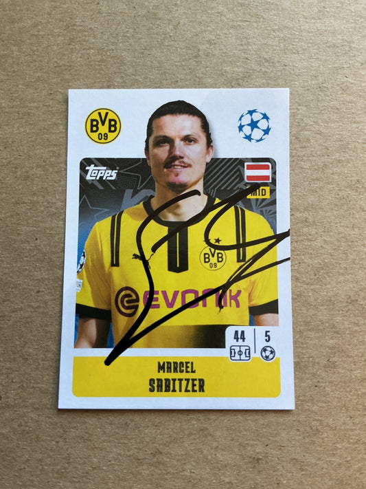 Marcel Sabitzer, Austria 🇦🇹 Borussia Dortmund 2024/25 Topps hand signed - Autographs-World