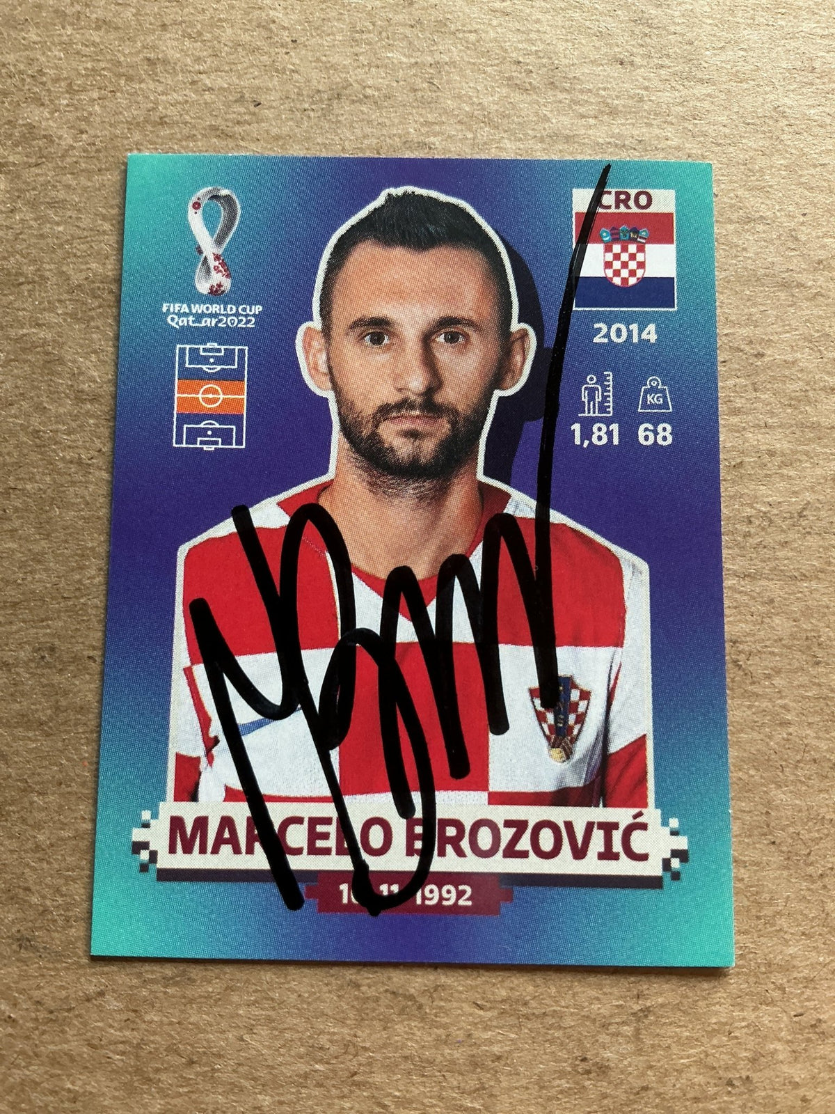 Marcelo Brozovic, Croatia 🇭🇷 FIFA World Cup 2022 Panini hand signed - Autographs-World