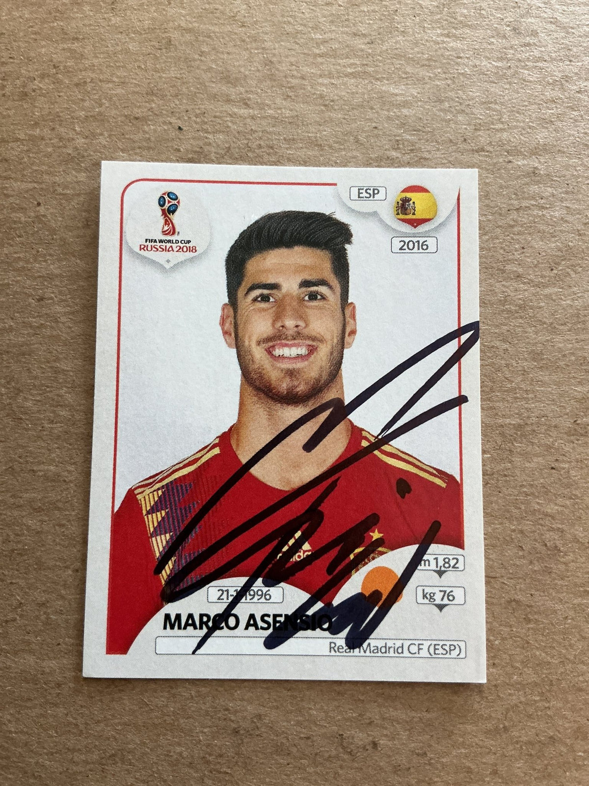 Marco Asensio, Spain 🇪🇸 FIFA World Cup 2018 Panini hand signed - Autographs-World