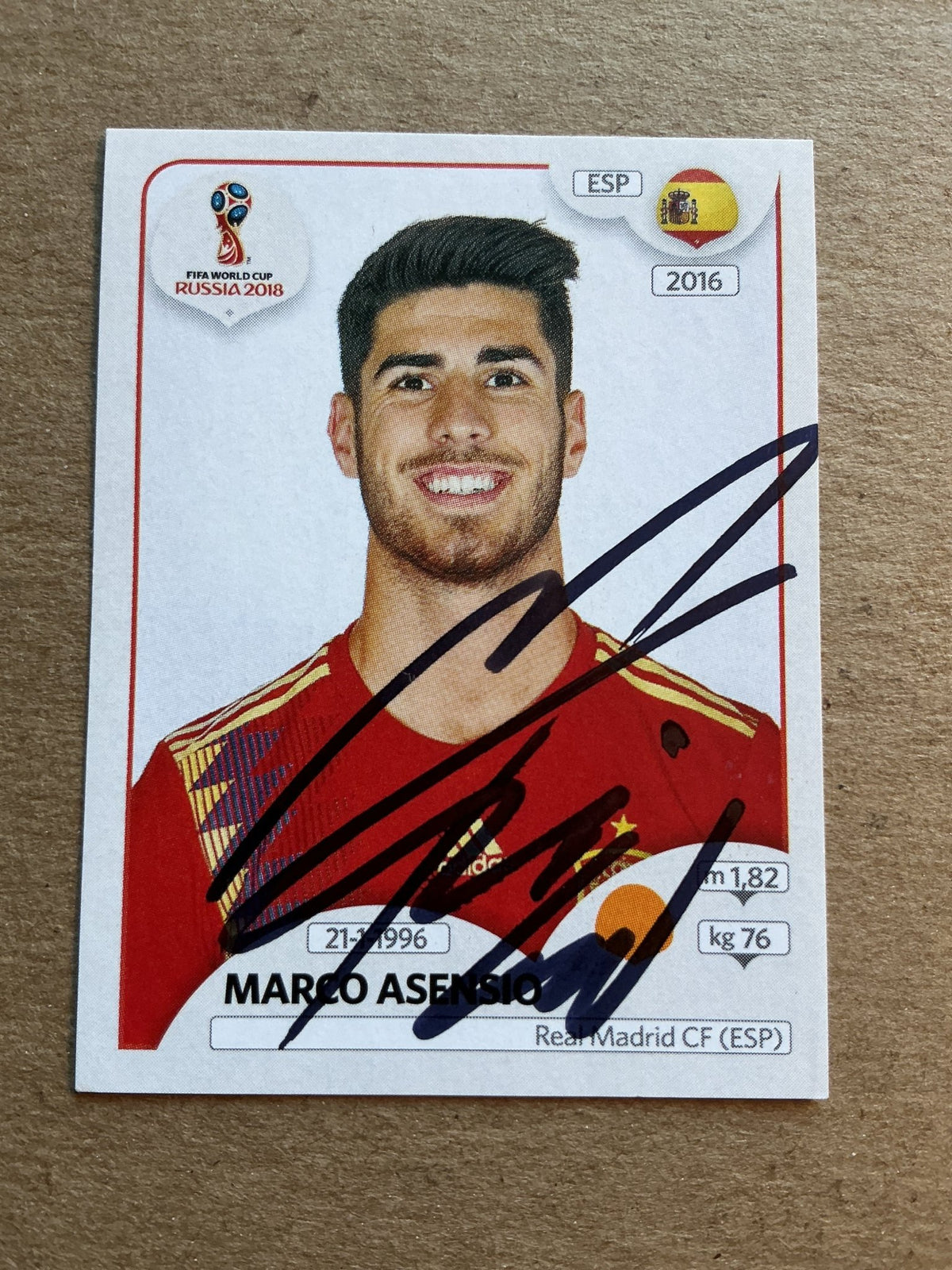 Marco Asensio, Spain 🇪🇸 FIFA World Cup 2018 Panini hand signed - Autographs-World
