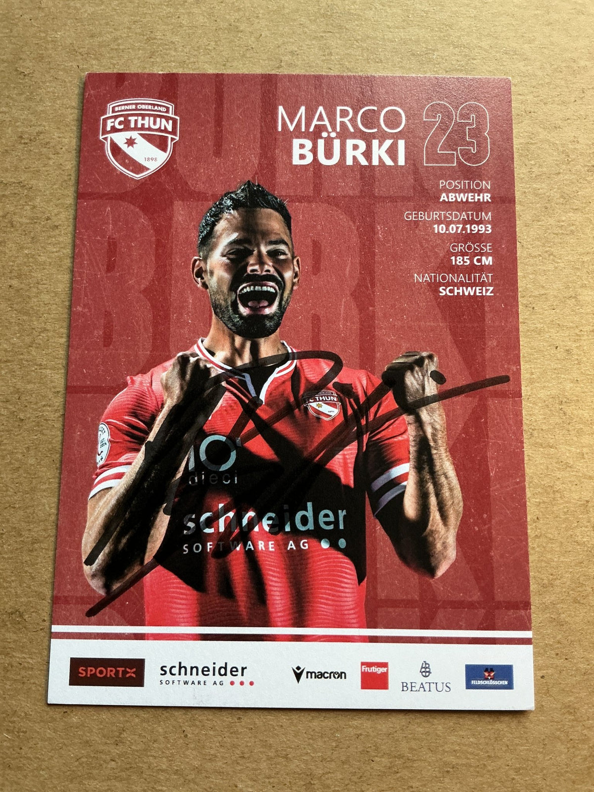 Marco Bürki, Switzerland 🇨🇭 FC Thun 2023/24 hand signed - Autographs-World