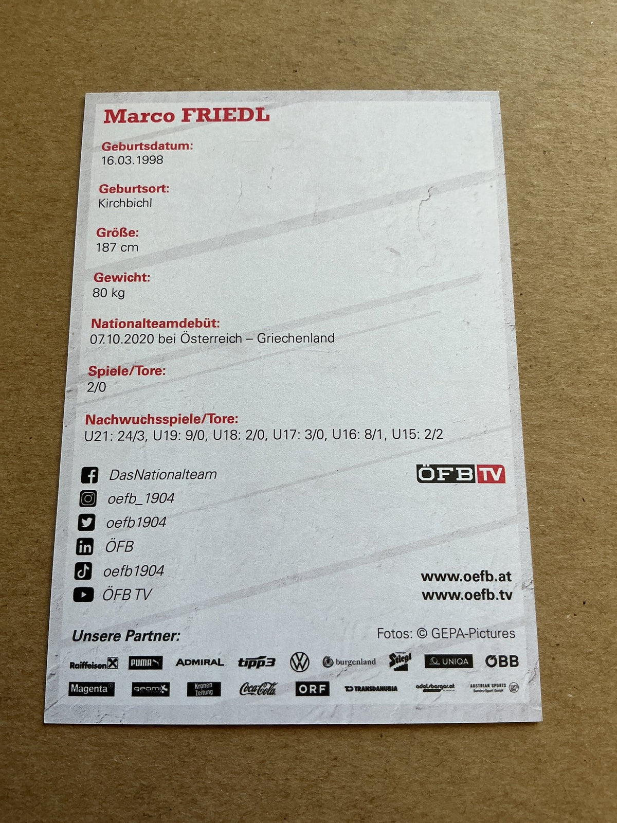 Marco Friedl, Austria 🇦🇹 2021 hand signed - Autographs-World