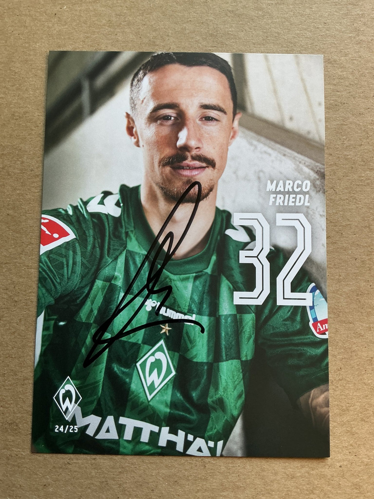 Marco Friedl, Austria 🇦🇹 SV Werder Bremen 2024/25 hand signed - Autographs-World