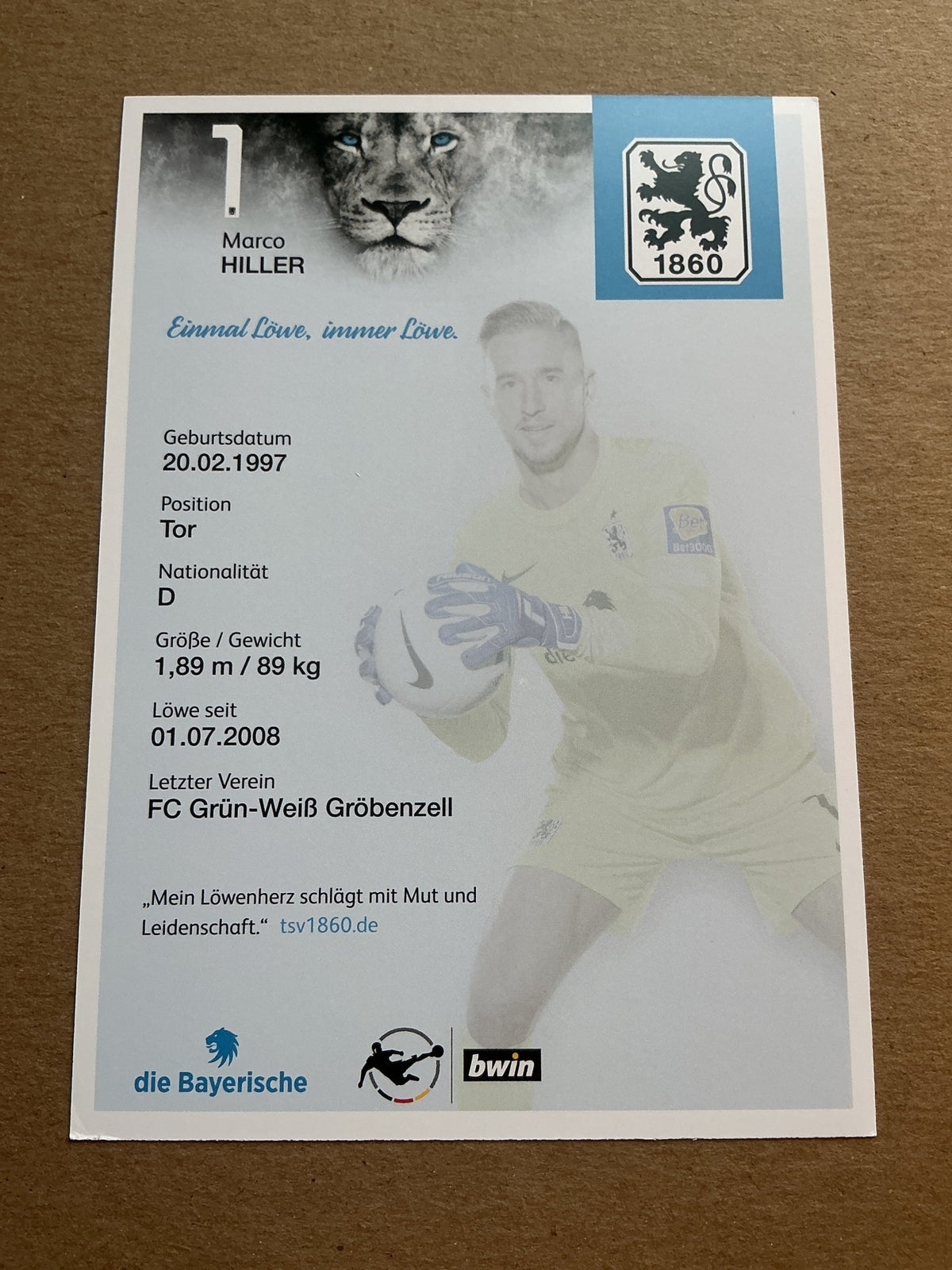 Marco Hiller, Germany 🇩🇪 TSV 1860 München 2021/22 hand signed - Autographs-World