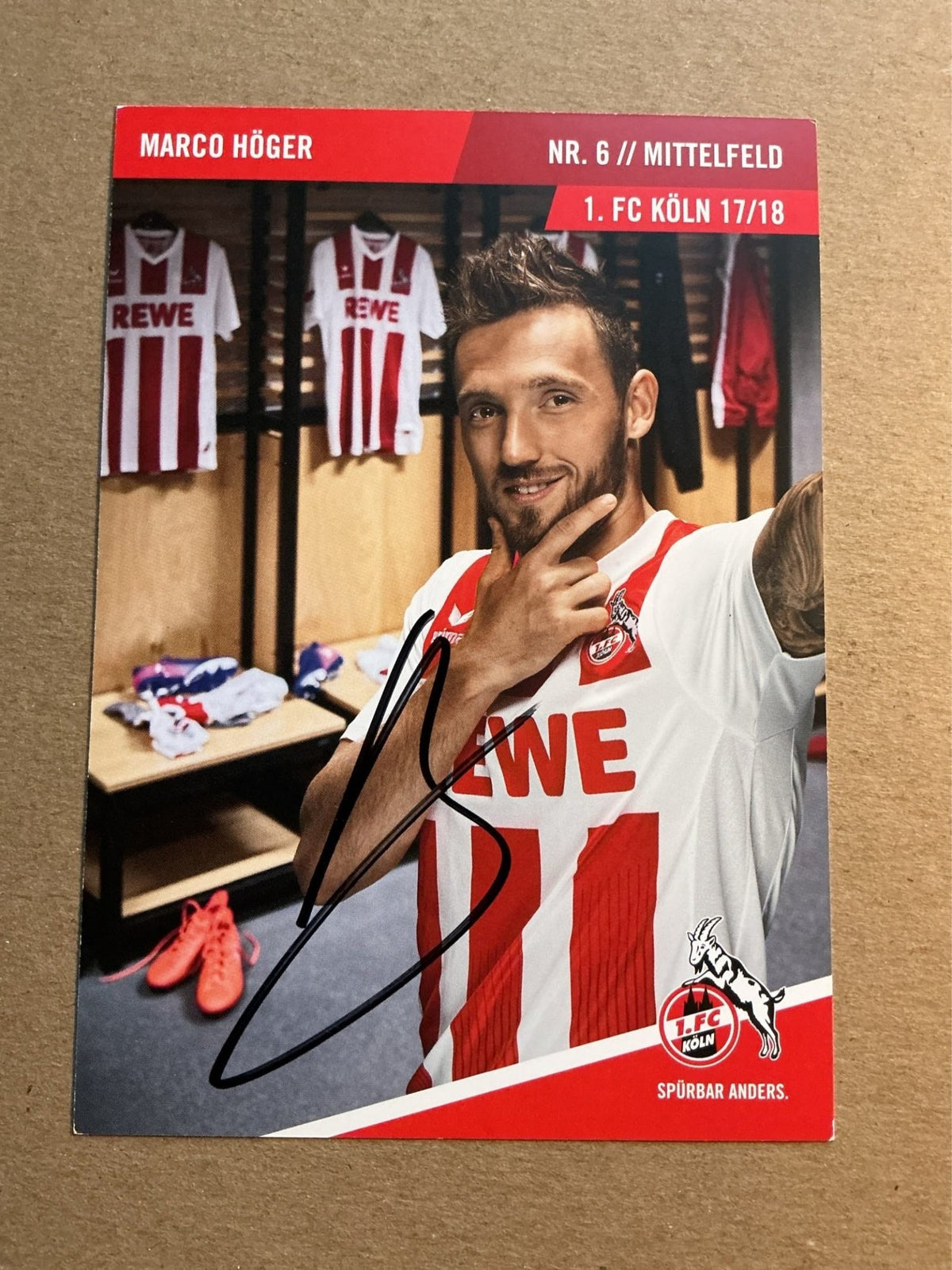 Marco Höger, Germany 🇩🇪 1.FC Köln 2017/18 hand signed - Autographs-World