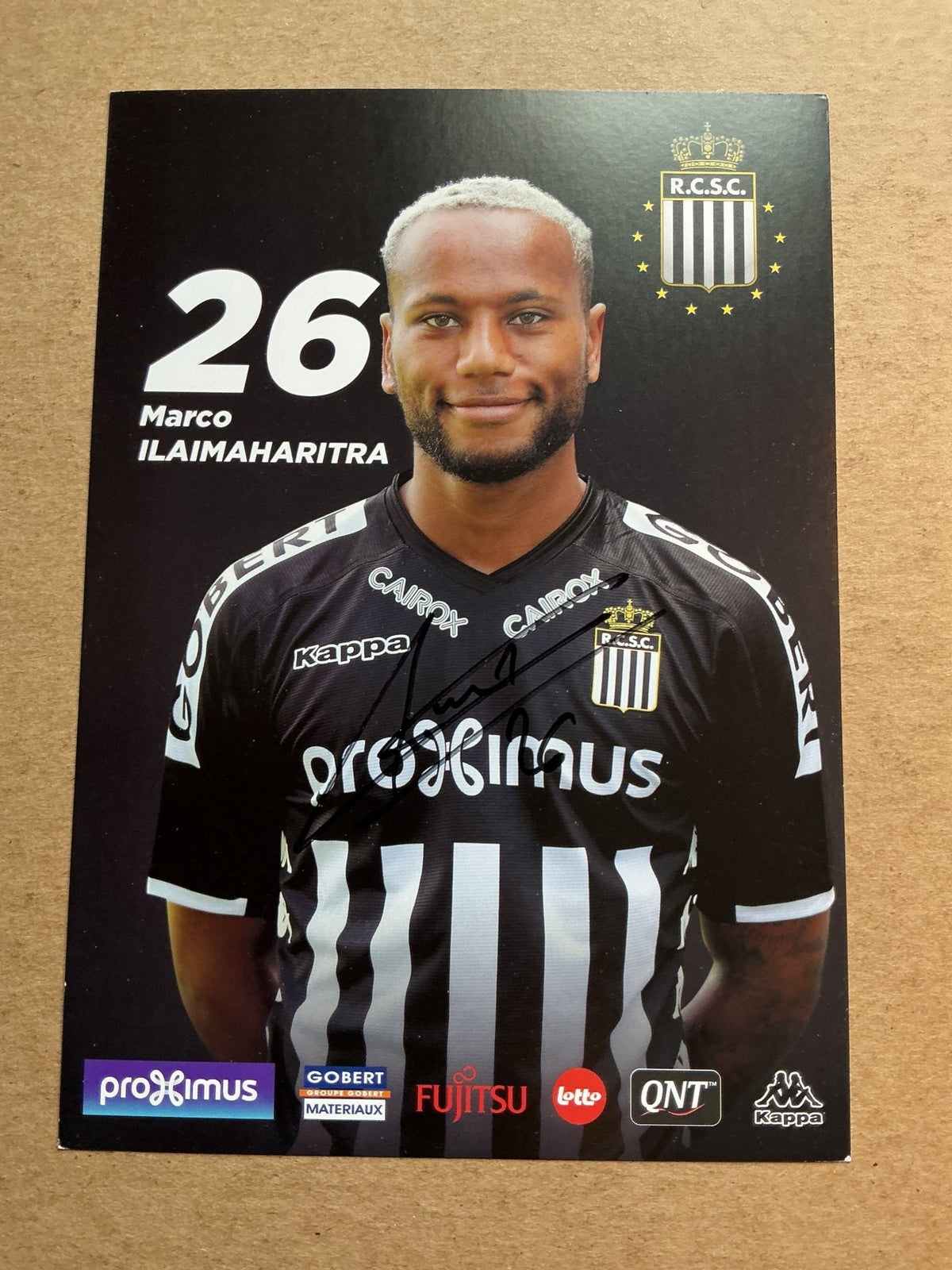 Marco Ilaimaharitra, Madagascar 🇲🇬 Royal Charleroi SC 2019/20 hand signed - Autographs-World