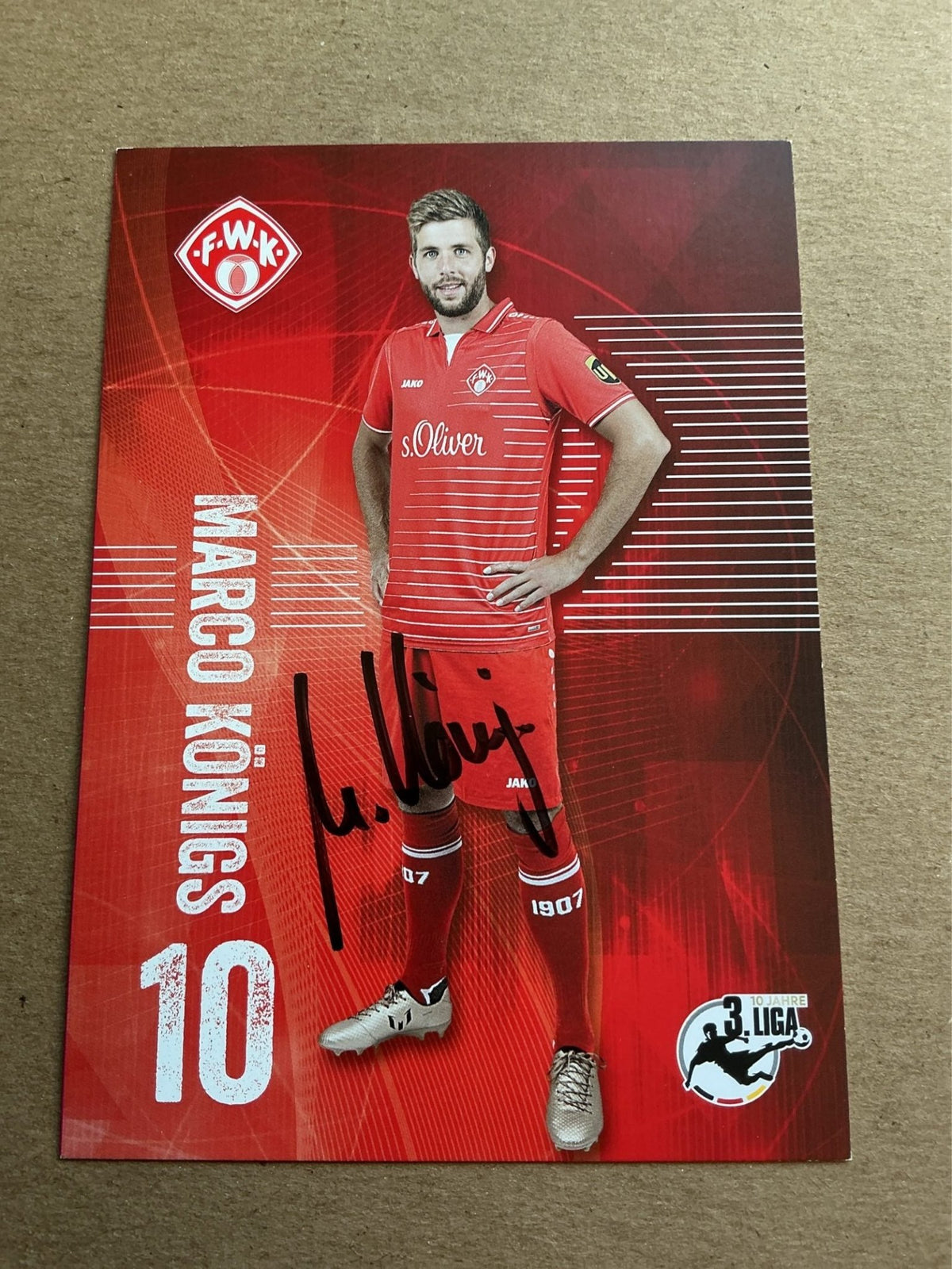 Marco Königs, Germany 🇩🇪 FC Würzburger Kickers 2017/18 hand signed - Autographs-World