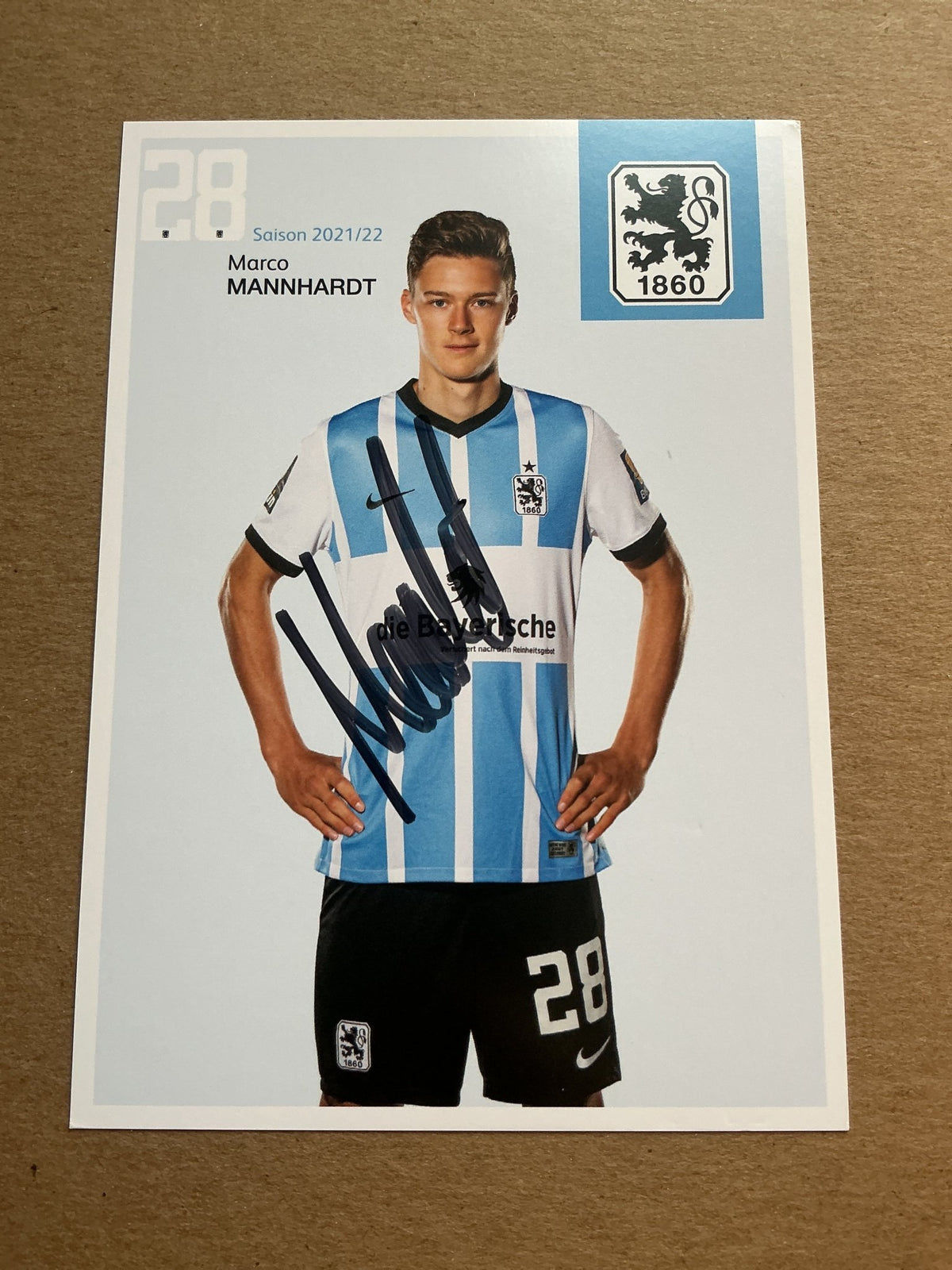Marco Mannhardt, Germany 🇩🇪 TSV 1860 München 2021/22 hand signed - Autographs-World