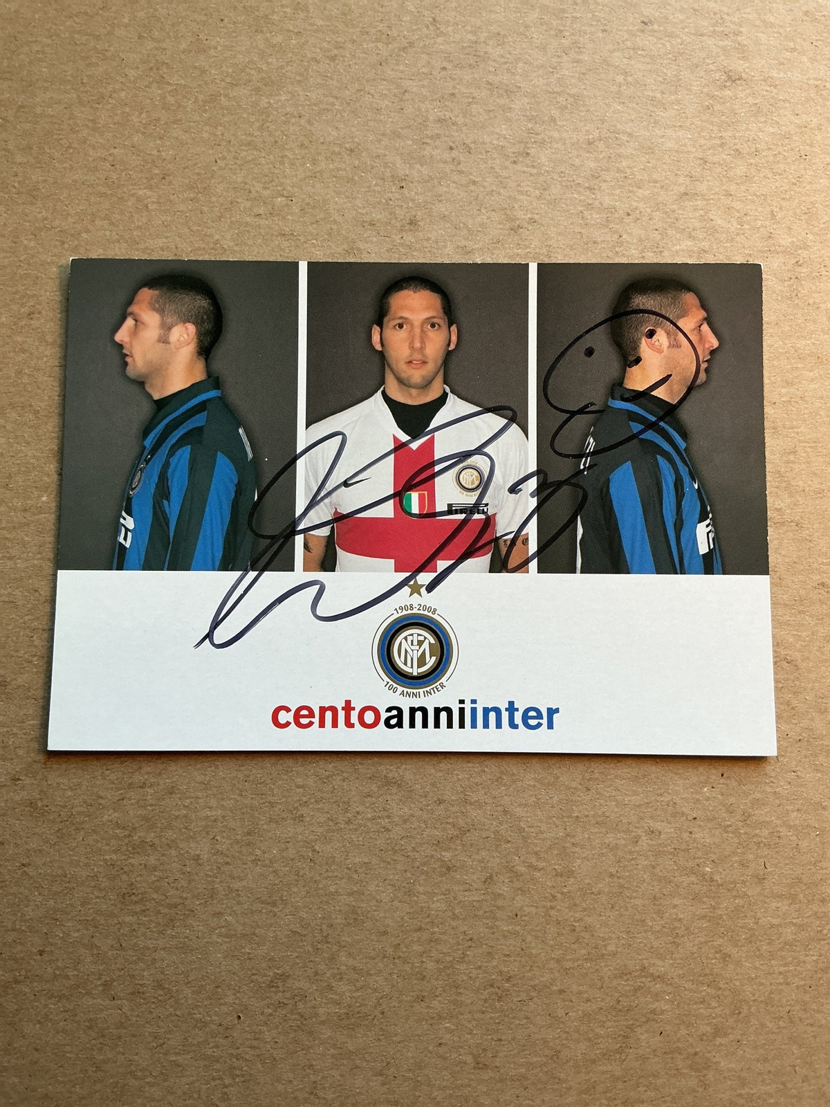 Marco Materazzi, Italy 🇮🇹 FC Internazionale Milano 2007/08 hand signed - Autographs-World