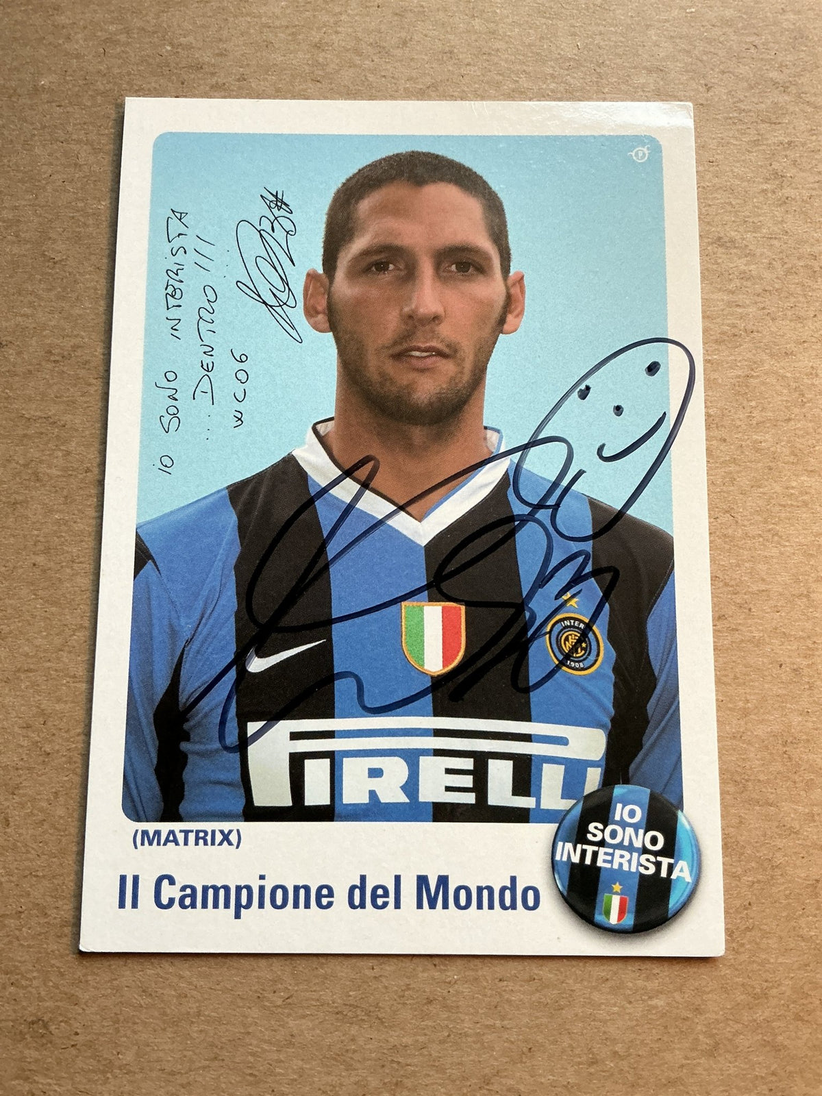 Marco Materazzi, Italy 🇮🇹 Internazionale Milano 2006/07 hand signed - Autographs-World