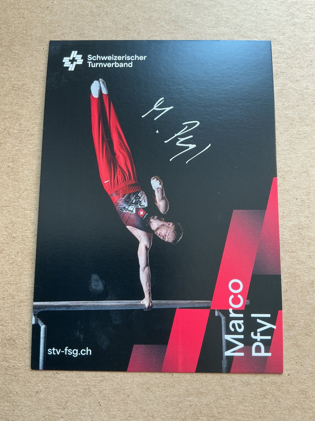 Marco Pfyl, Switzerland 🇨🇭 Gymnastics 2025 hand signed - Autographs-World