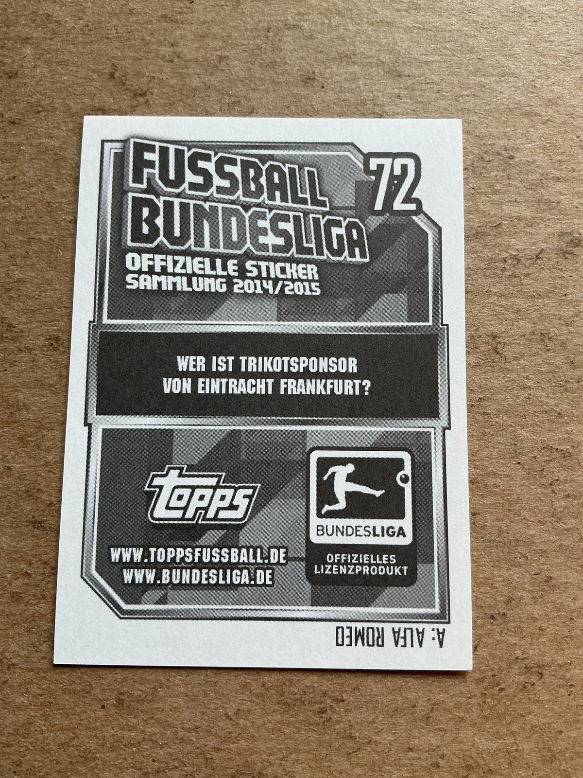 Marco Russ, Germany 🇩🇪 Eintracht Frankfurt 2014/15 Topps hand signed - Autographs-World