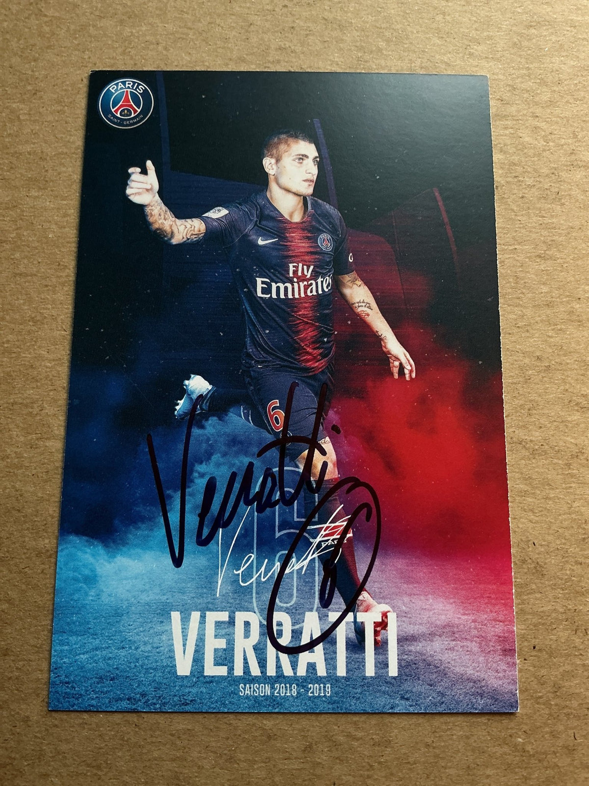 Marco Verratti, Italy 🇮🇹 Paris Saint-Germain 2018/19 hand signed - Autographs-World