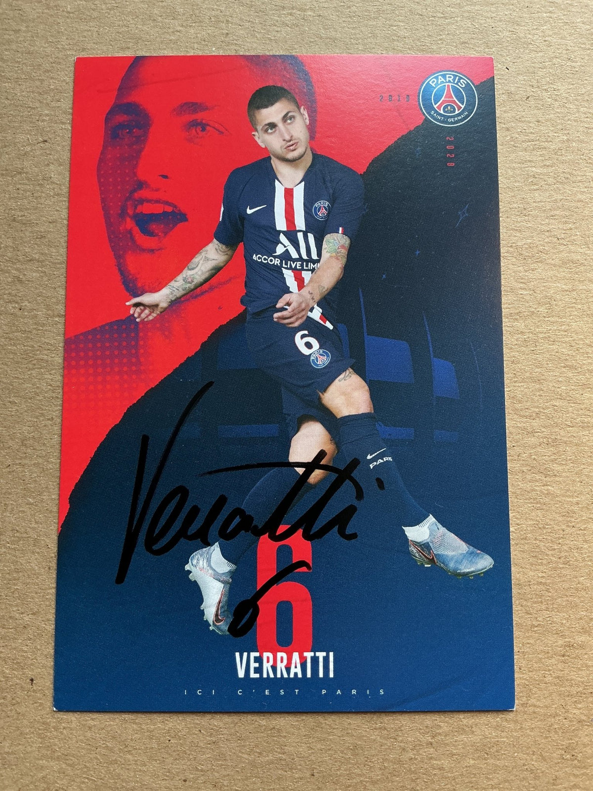 Marco Verratti, Italy 🇮🇹 Paris Saint-Germain 2019/20 hand signed - Autographs-World