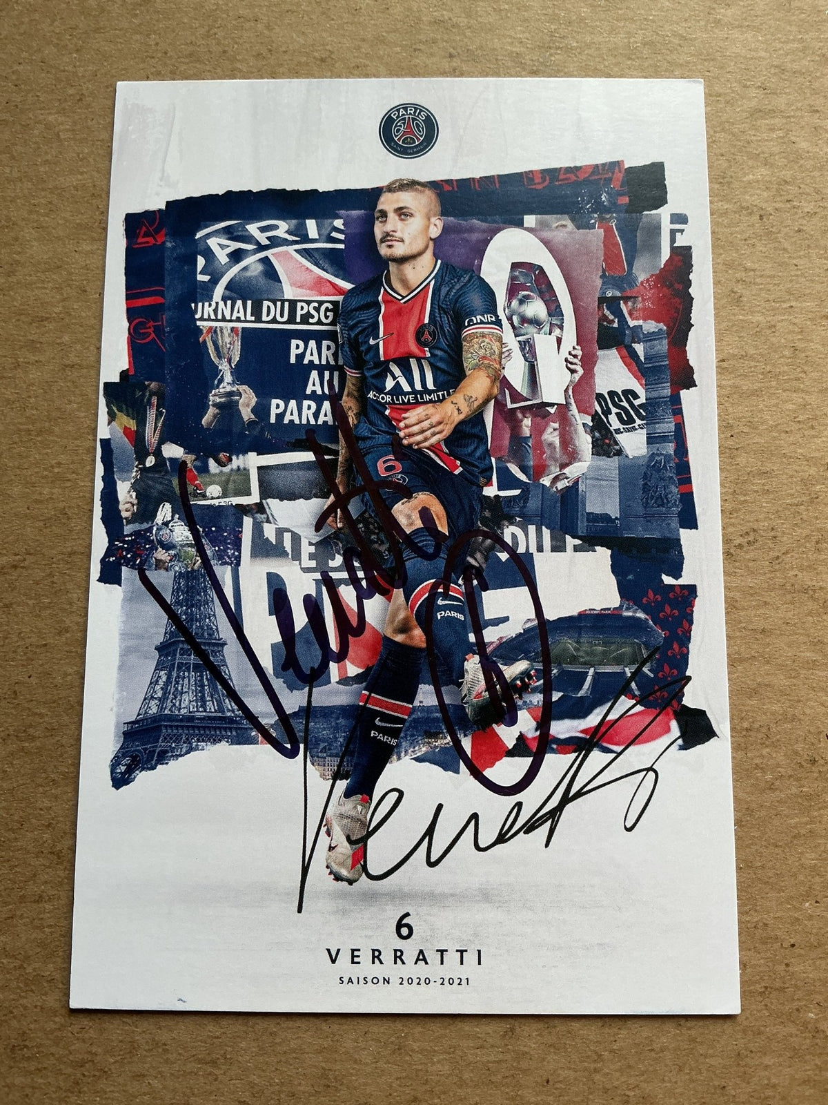 Marco Verratti, Italy 🇮🇹 Paris Saint-Germain 2020/21 hand signed - Autographs-World