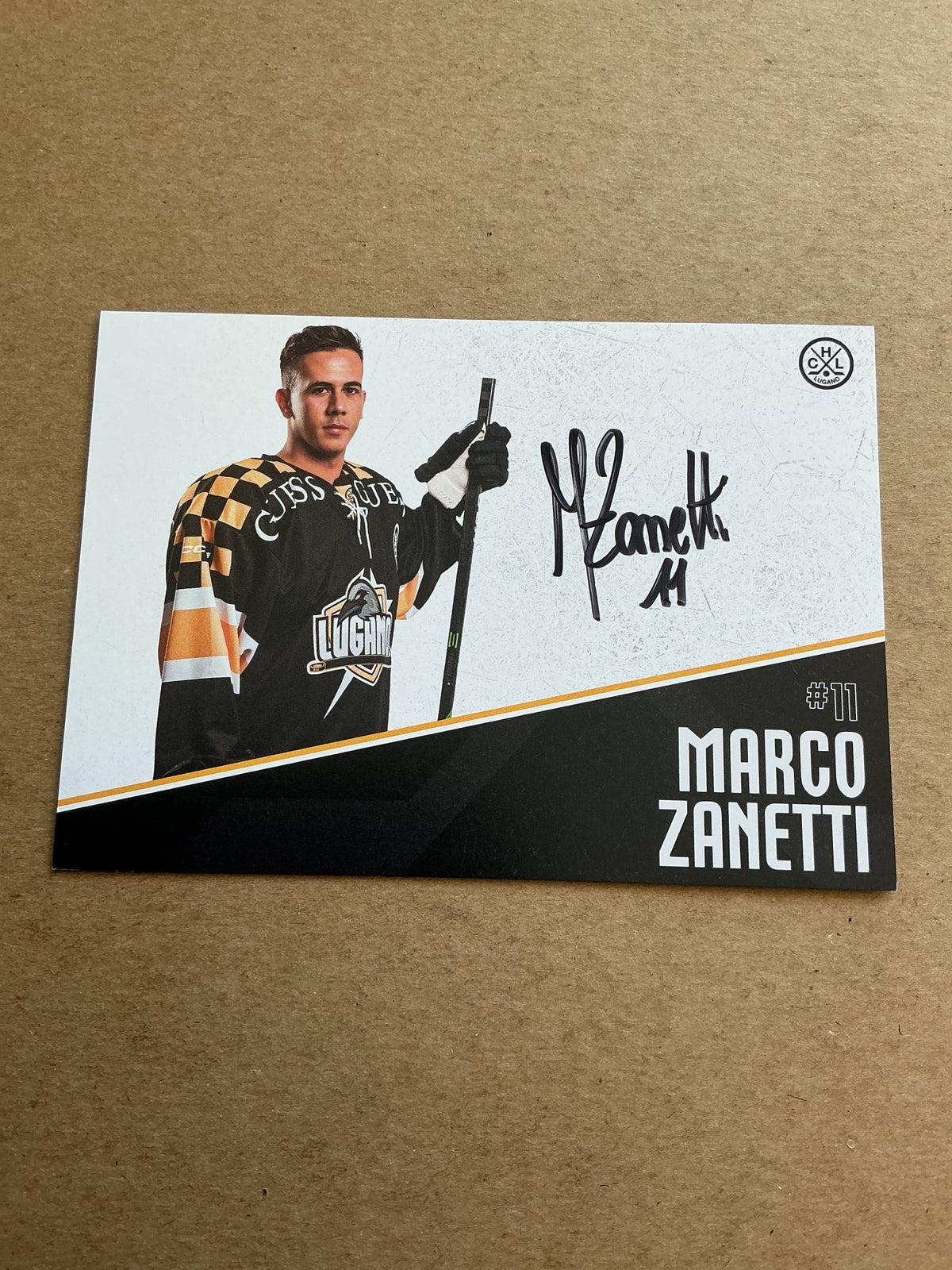 Marco Zanetti, Italy 🇮🇹 HC Lugano 2024/25 hand signed - Autographs-World