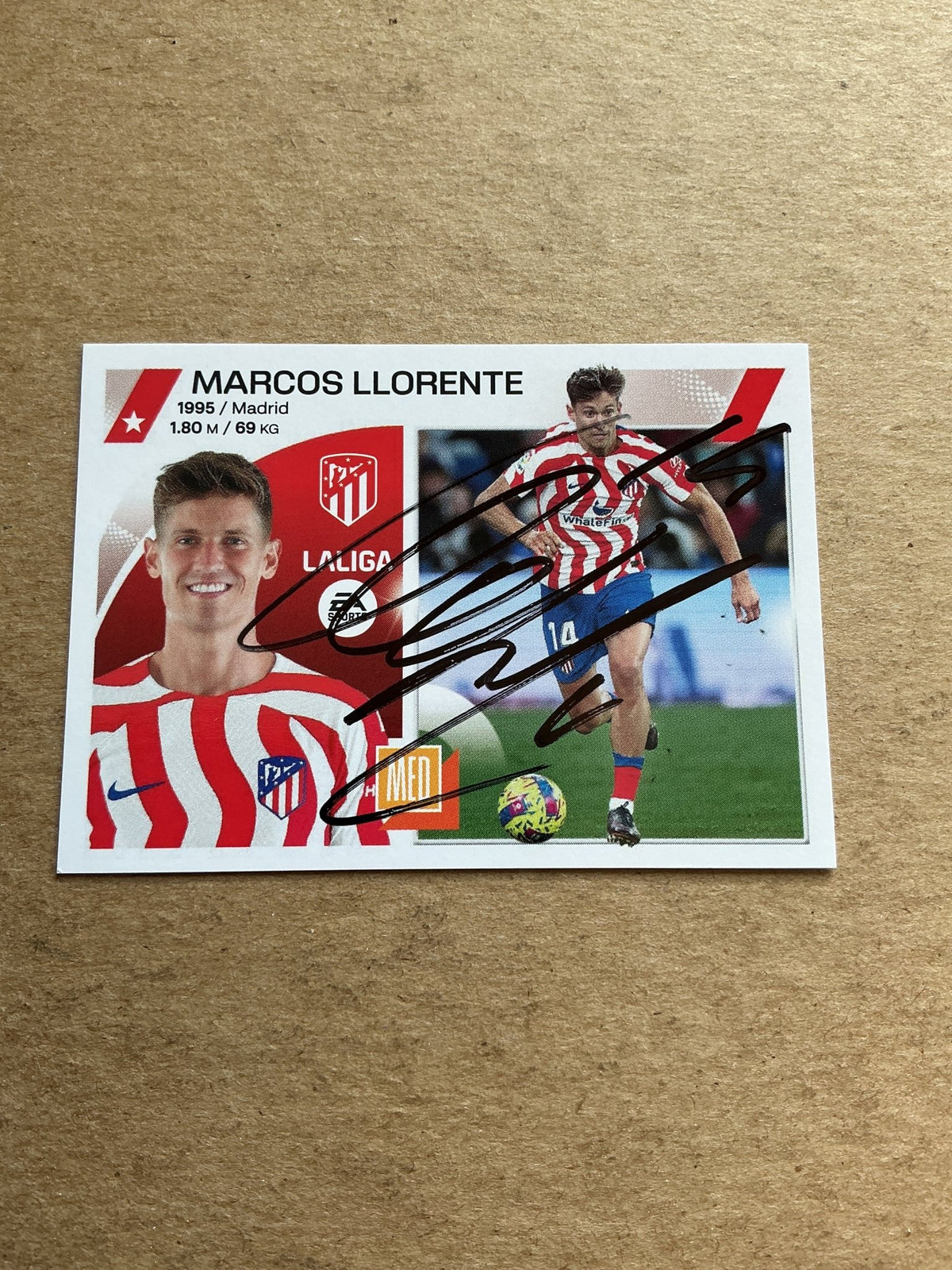 Marcos Llorente, Spain 🇪🇸 Atletico Madrid 2023/24 Panini hand signed - Autographs-World
