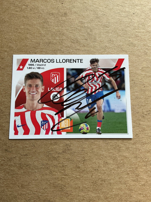Marcos Llorente, Spain 🇪🇸 Atletico Madrid 2023/24 Panini hand signed - Autographs-World