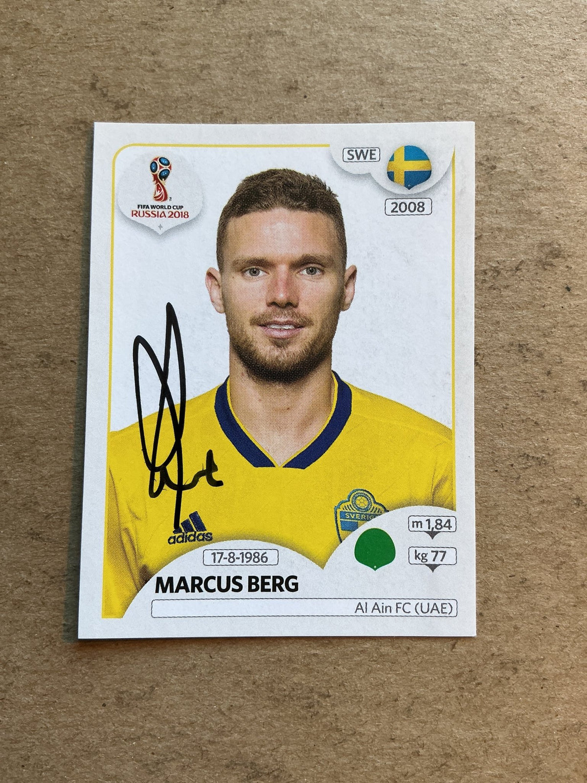 Marcus Berg, Sweden 🇸🇪 FIFA World Cup 2018 Panini hand signed - Autographs-World