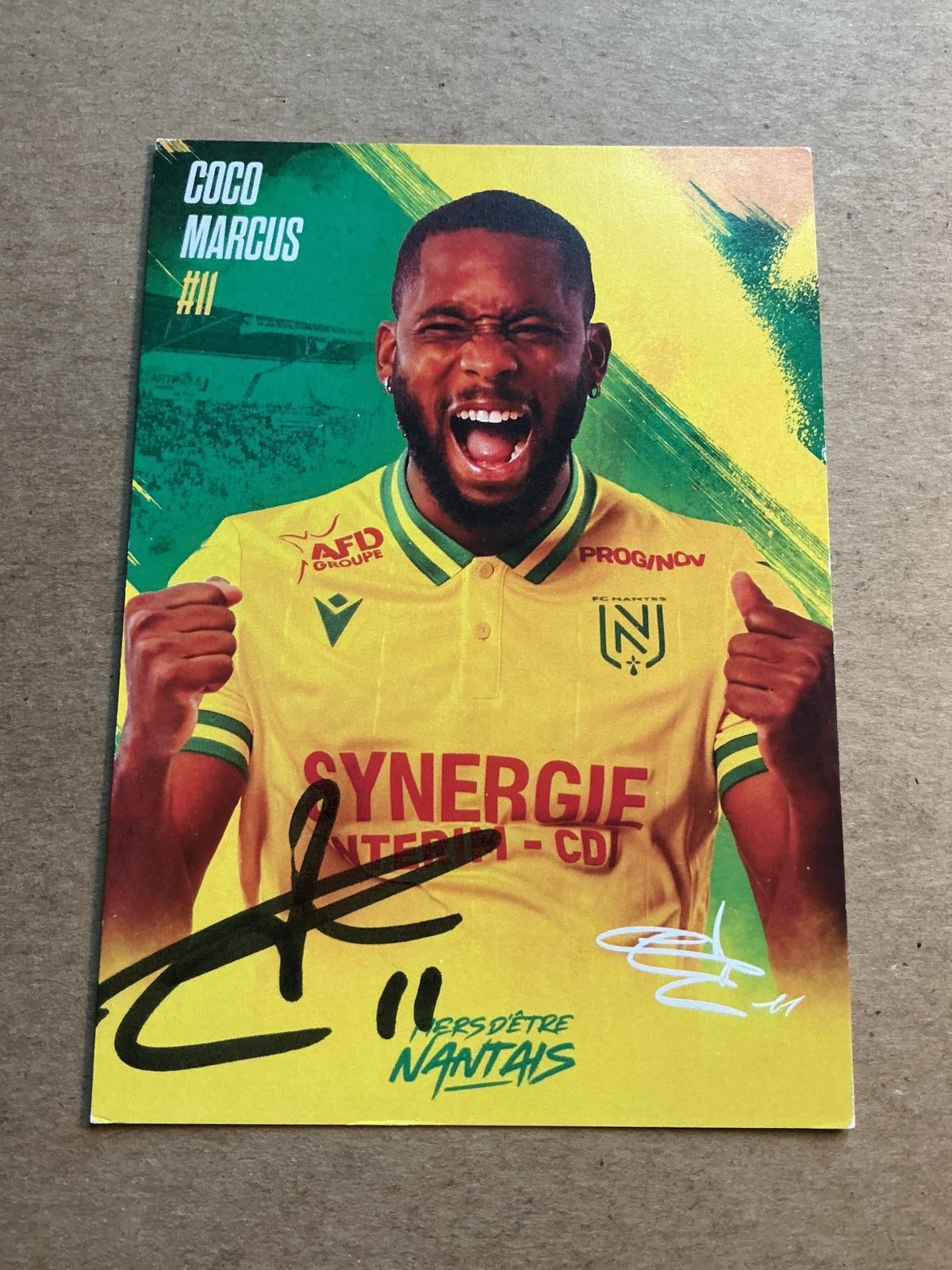 Marcus Coco, Guadeloupe 🇬🇵 FC Nantes 2023/24 hand signed - Autographs-World