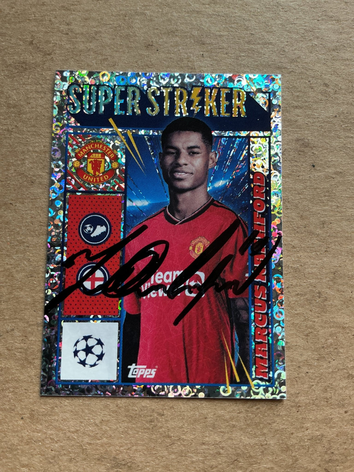 Marcus Rashford, England 🏴󠁧󠁢󠁥󠁮󠁧󠁿 Manchester United 2023/24 Topps hand signed - Autographs-World