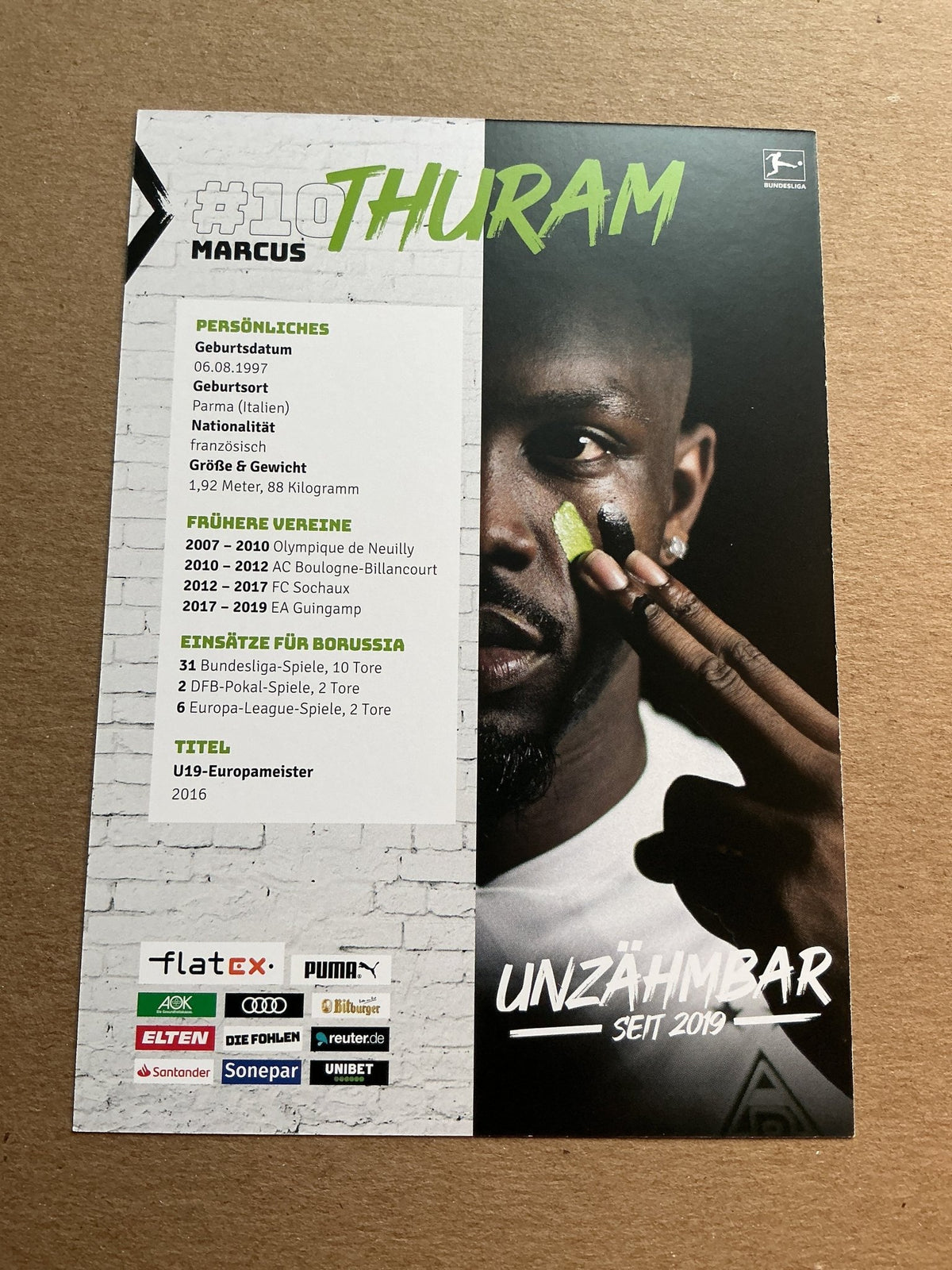 Marcus Thuram, France 🇫🇷 Borussia Mönchengladbach 2020/21 hand signed - Autographs-World