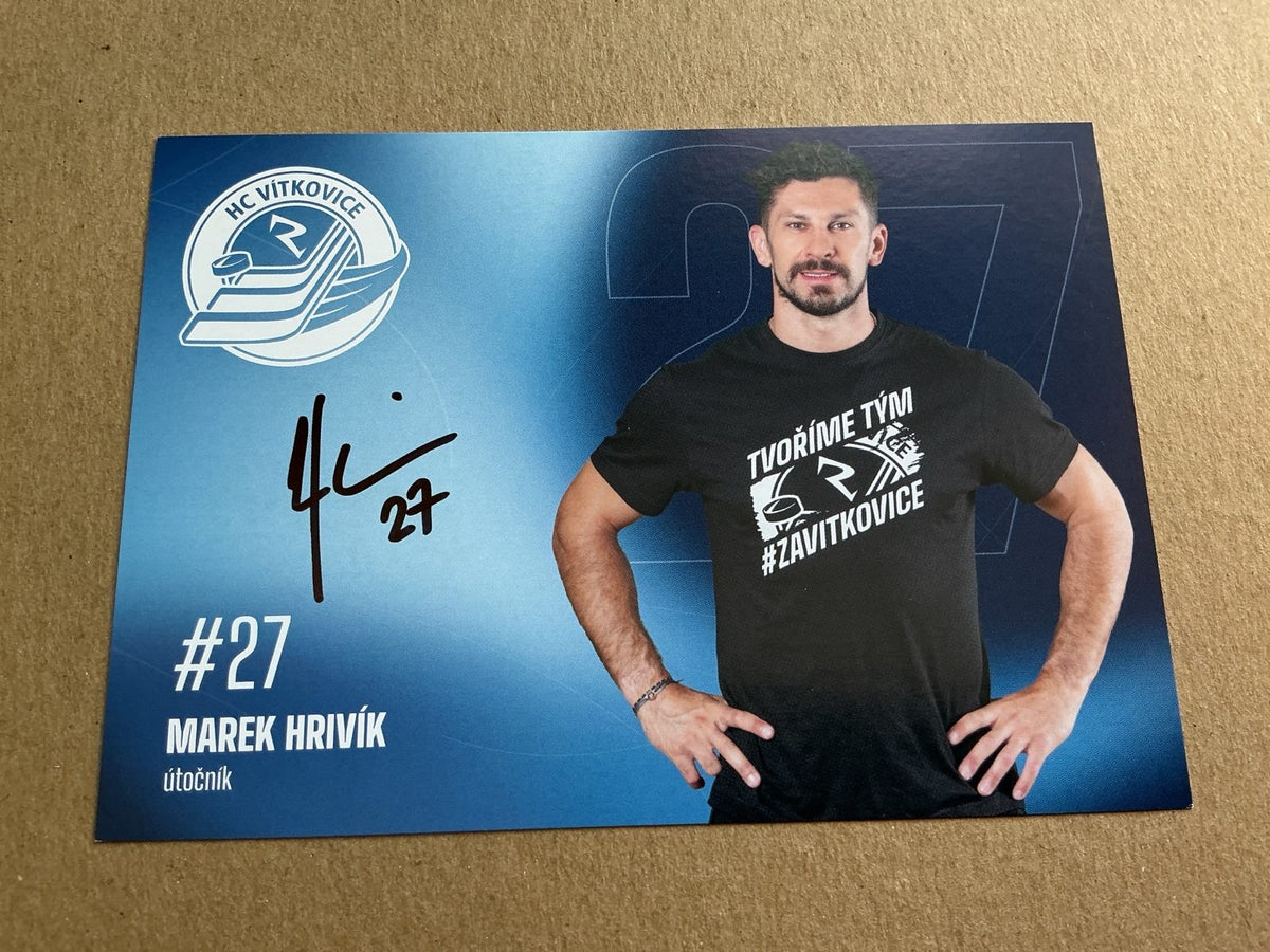 Marek Hrivík, Slovakia 🇸🇰 HC Vítkovice 2025/26 hand signed - Autographs-World