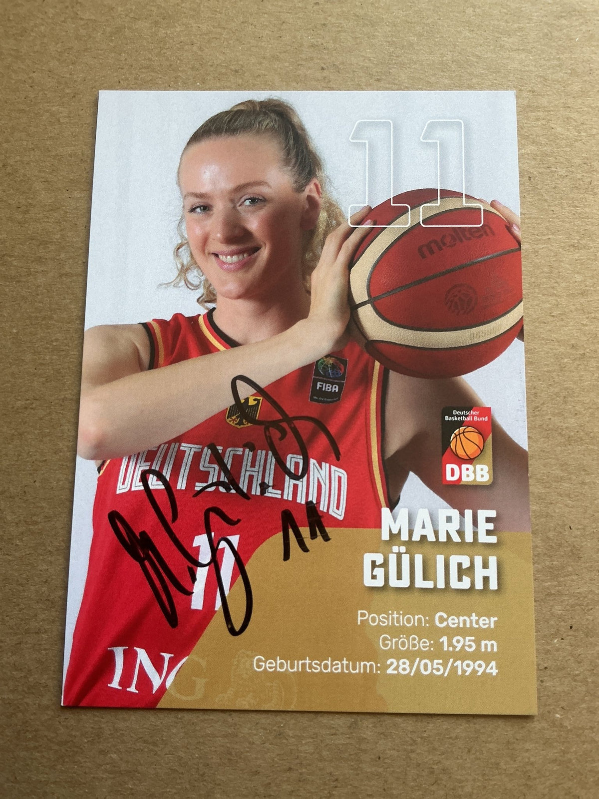 Marie Gülich, Germany 🇩🇪 Basketball Summer Olympics 2024 hand signed - Autographs-World