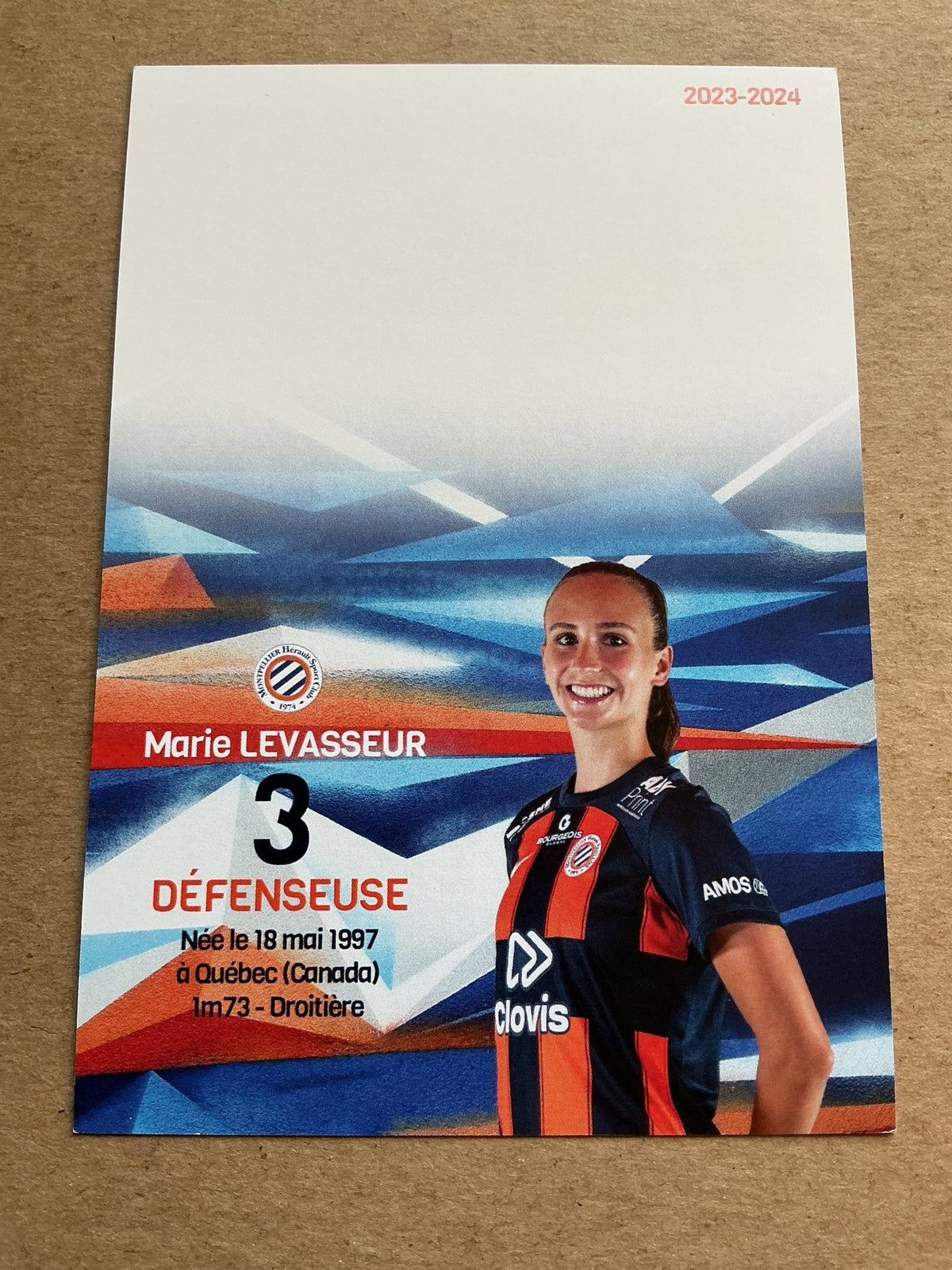 Marie Levasseur, Canada 🇨🇦 Montpellier HSC 2023/24 hand signed - Autographs-World