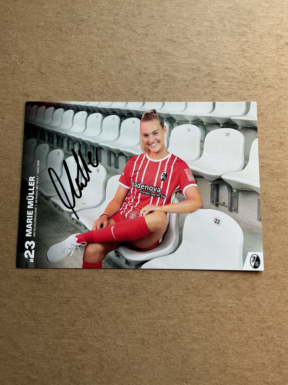 Marie Müller, Germany 🇩🇪 SC Freiburg 2022/23 hand signed - Autographs-World
