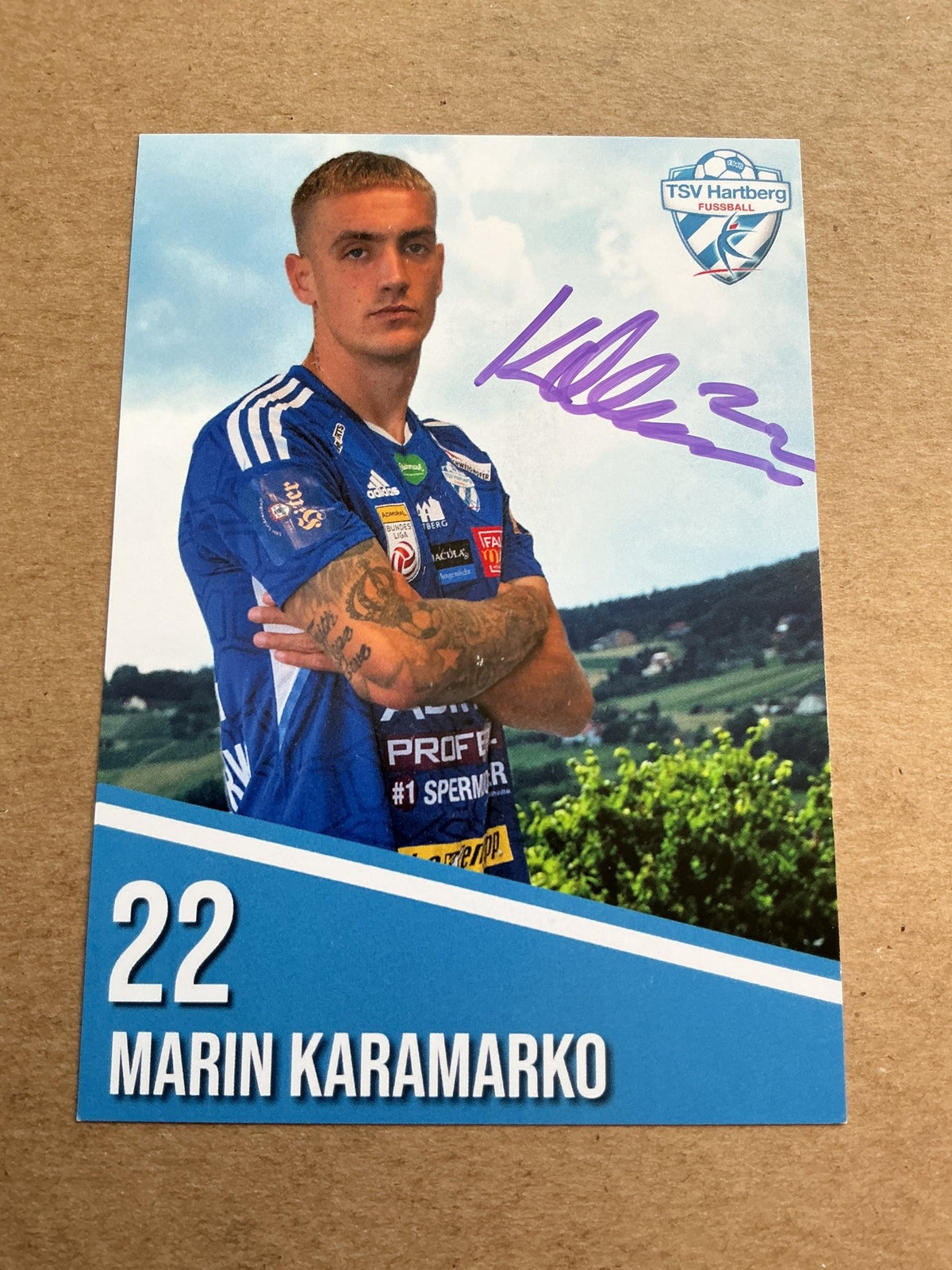 Marin Karamarko, Croatia 🇭🇷 TSV Hartberg 2022/23 hand signed - Autographs-World