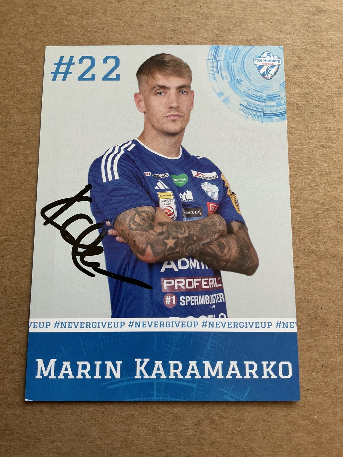 Marin Karamarko, Croatia 🇭🇷 TSV Hartberg 2023/24 hand signed - Autographs-World