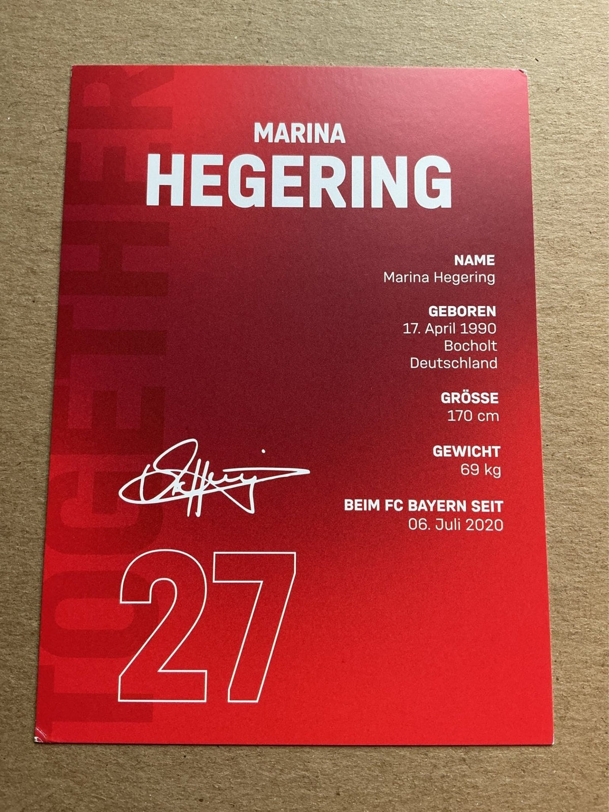 Marina Hegering, Germany 🇩🇪 FC Bayern München 2021/22 hand signed - Autographs-World