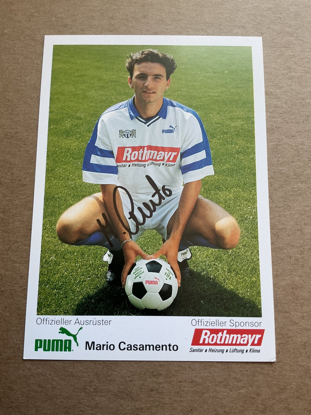 Mario Casamento. Italy 🇮🇹 FC Zürich 1992/93 hand signed - Autographs-World