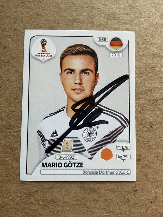 Mario Götze, Germany 🇩🇪 FIFA World Cup 2018 Panini hand signed - Autographs-World