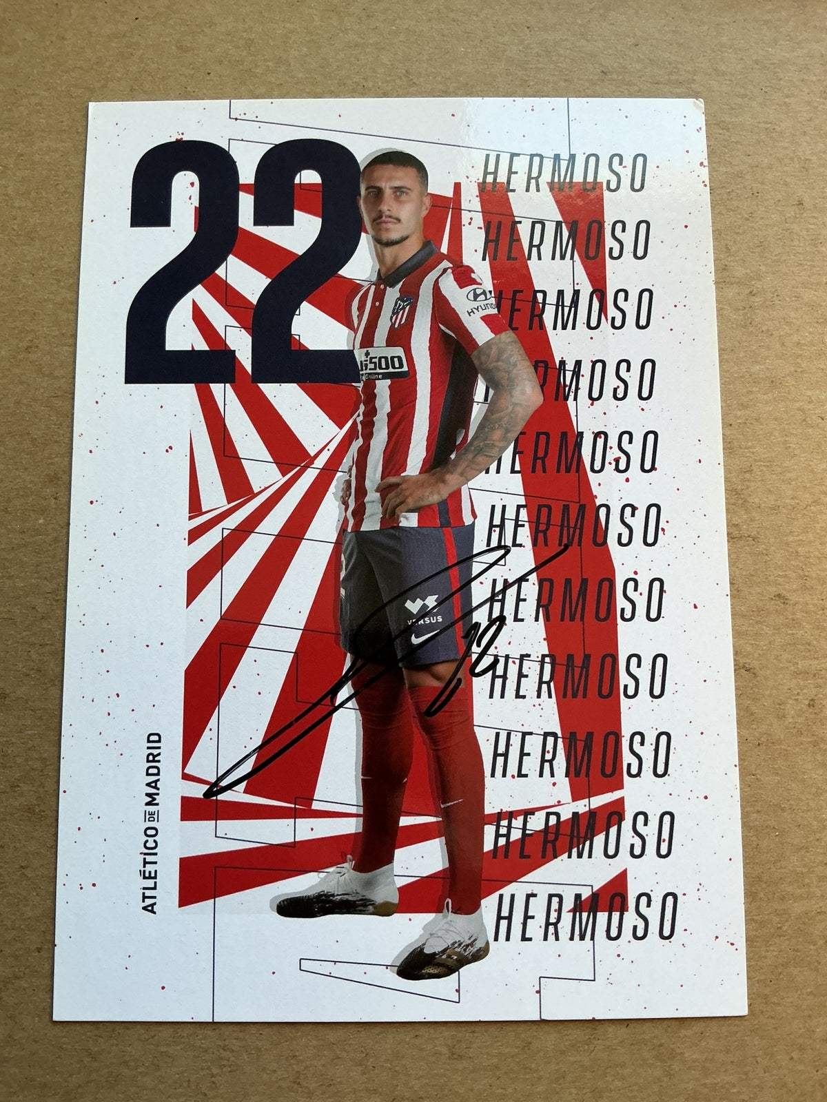 Mario Hermoso, Spain 🇪🇸 Atletico Madrid 2020/21 hand signed - Autographs-World