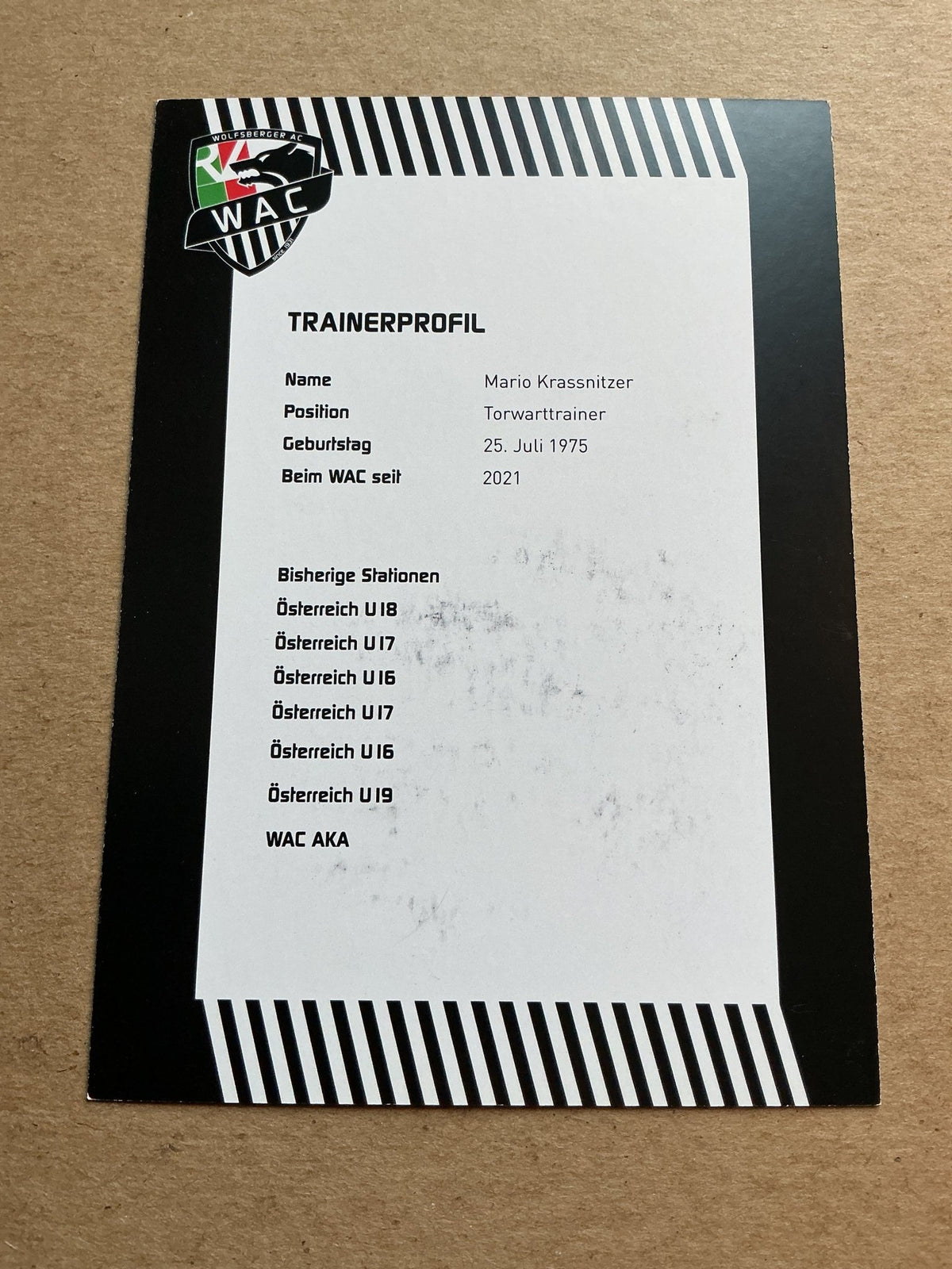 Mario Krassnitzer, Austria 🇦🇹 Wolfsberger AC 2023/24 hand signed - Autographs-World