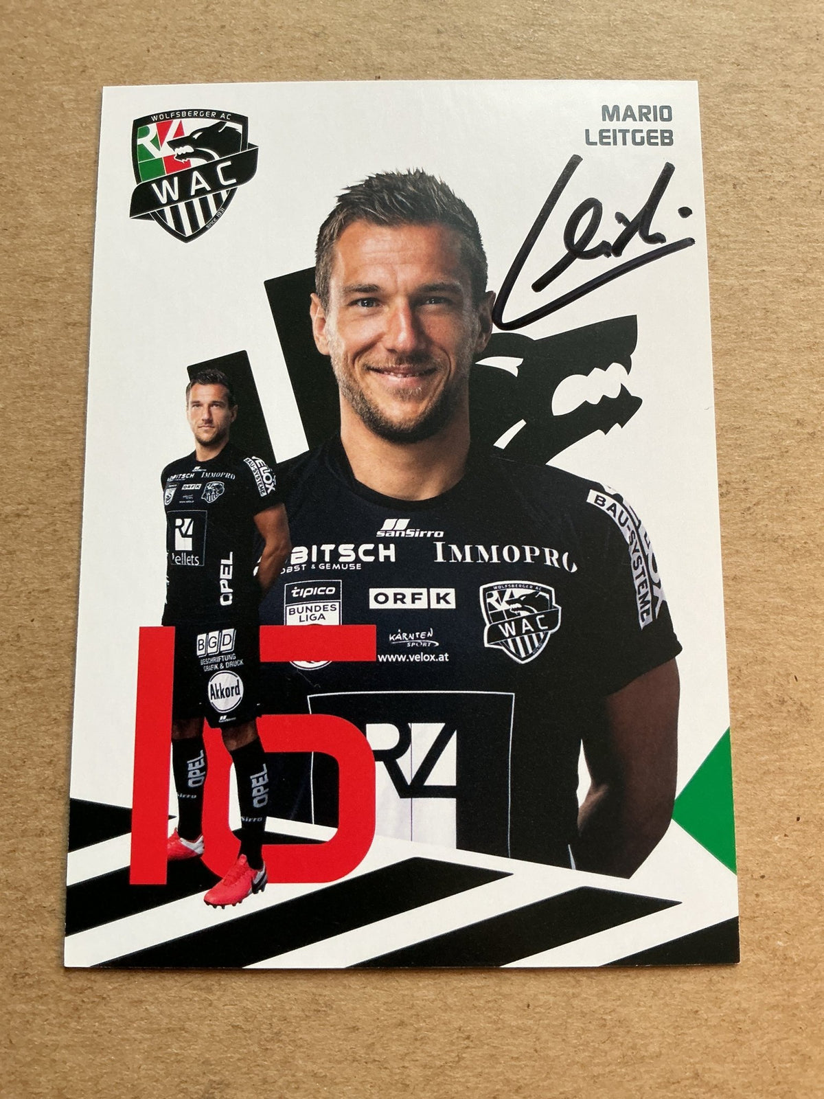 Mario Leitgeb, Austria 🇦🇹 Wolfsberger AC 2020/21 hand signed - Autographs-World