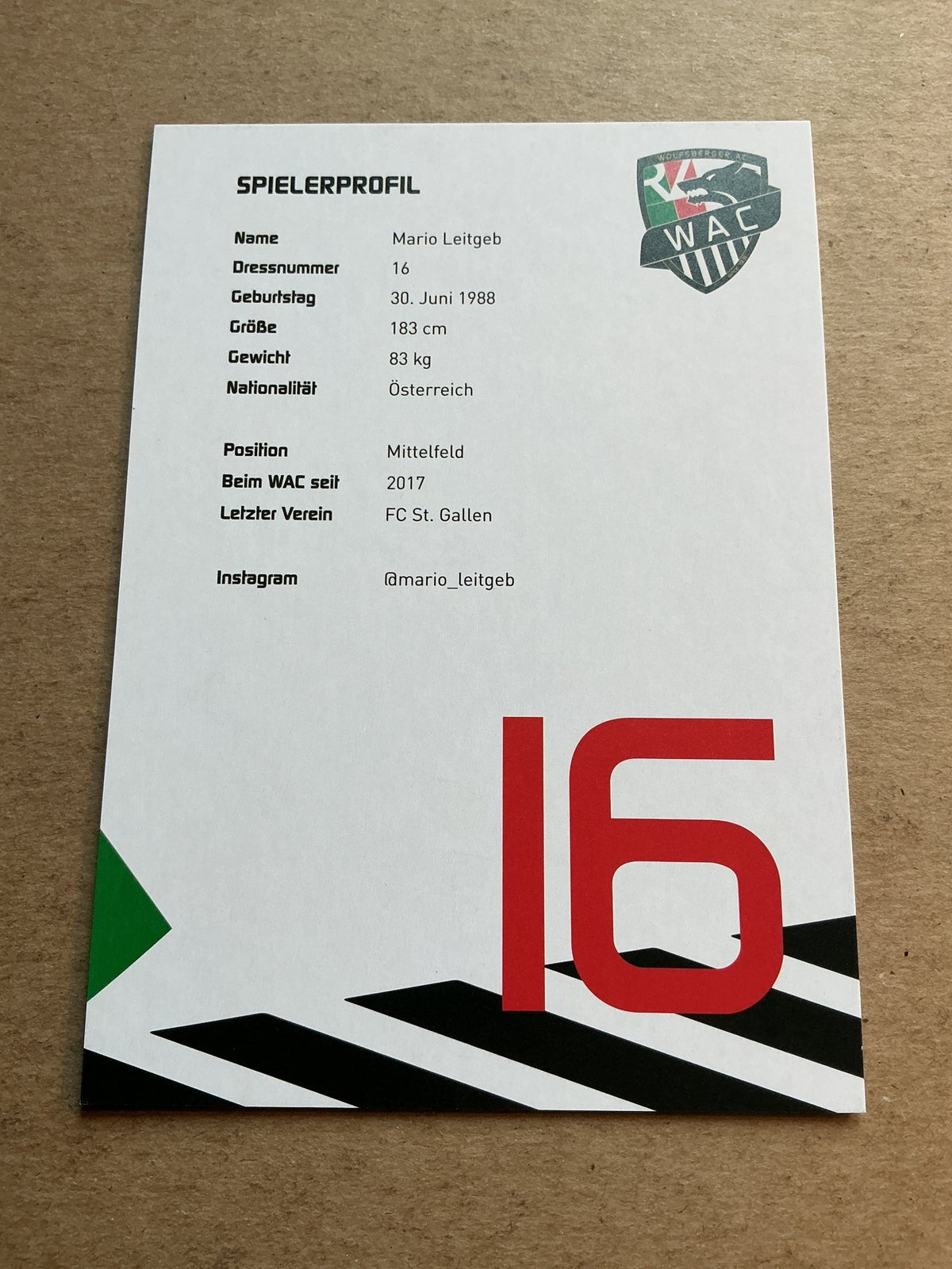 Mario Leitgeb, Austria 🇦🇹 Wolfsberger AC 2020/21 hand signed - Autographs-World