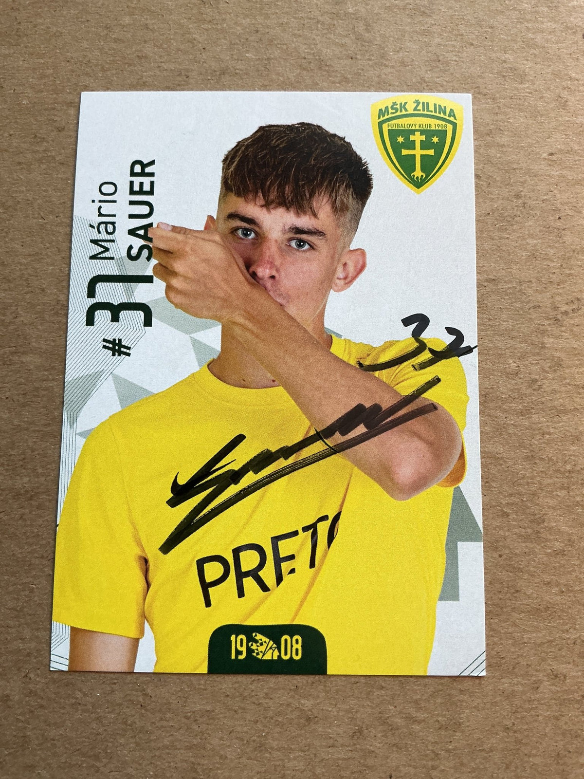Mário Sauer, Slovakia 🇸🇰 MŠK Žilina 2023/24 hand signed - Autographs-World