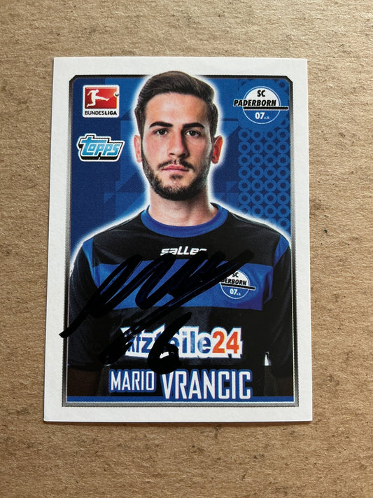Mario Vrancic, Bosnia 🇧🇦 SC Paderborn 2014/15 Topps hand signed - Autographs-World