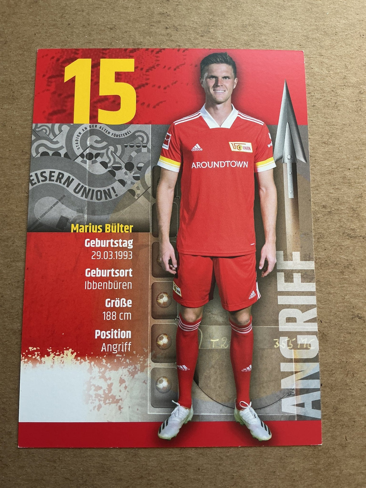 Marius Bülter, Germany 🇩🇪 1.FC Union Berlin 2020/21 hand signed - Autographs-World