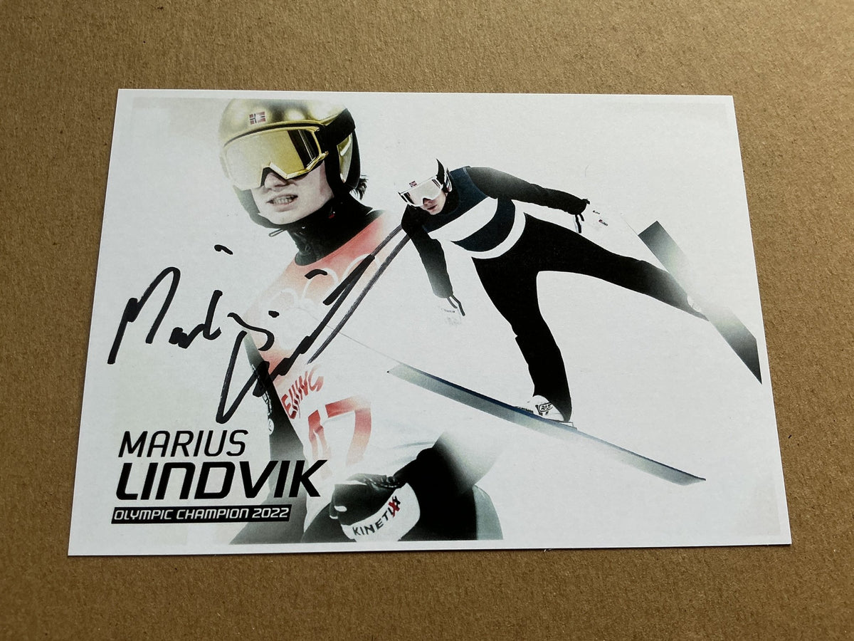 Marius Lindvik, Norway 🇳🇴 Ski Jumping Winter 2021/22 hand signed - Autographs-World