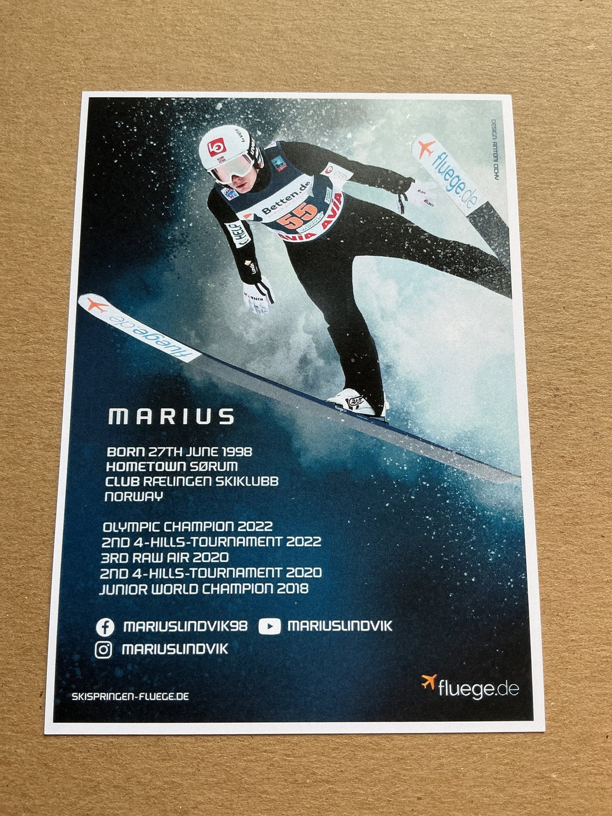 Marius Lindvik, Norway 🇳🇴 Ski Jumping Winter 2021/22 hand signed - Autographs-World