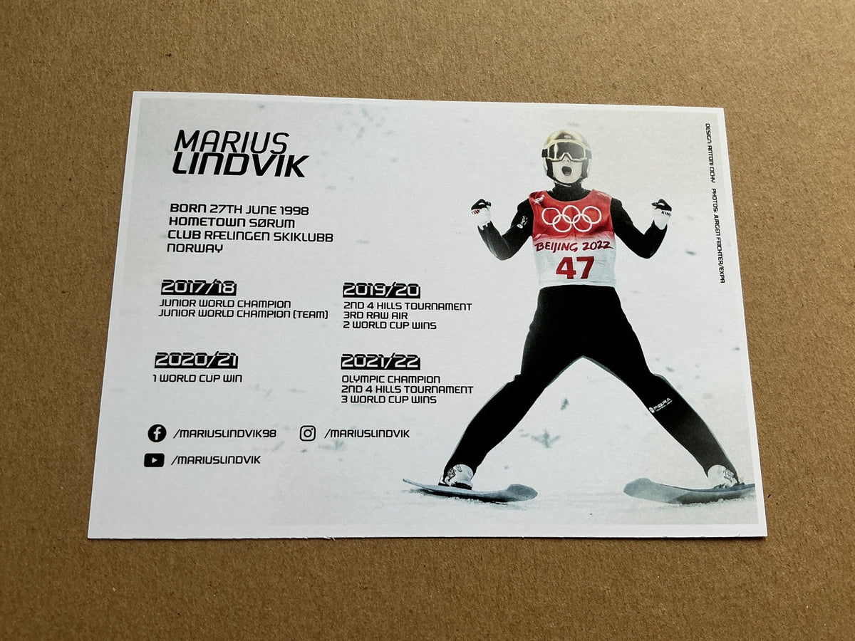 Marius Lindvik, Norway 🇳🇴 Ski Jumping Winter 2021/22 hand signed - Autographs-World
