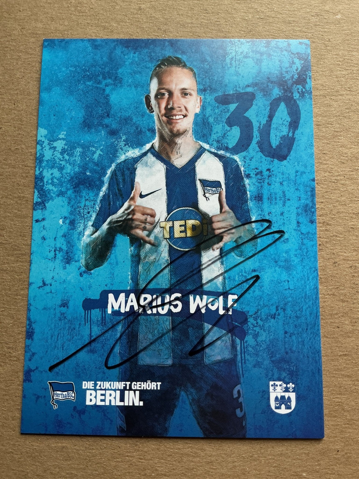 Marius Wolf, Germany 🇩🇪 Hertha BSC Berlin 2019/20 hand signed - Autographs-World