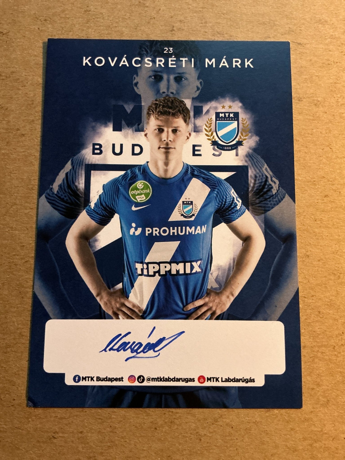 Márk Kovácsréti, Hungary 🇭🇺 MTK Budapest 2021/22 hand signed - Autographs-World