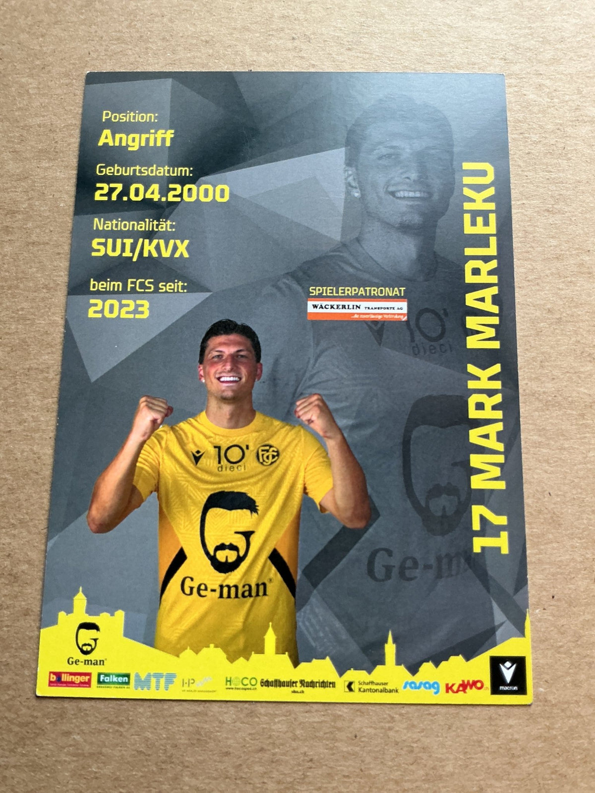 Mark Maleku, Kosovo 🇽🇰 FC Schaffhausen 2024/25 hand signed - Autographs-World